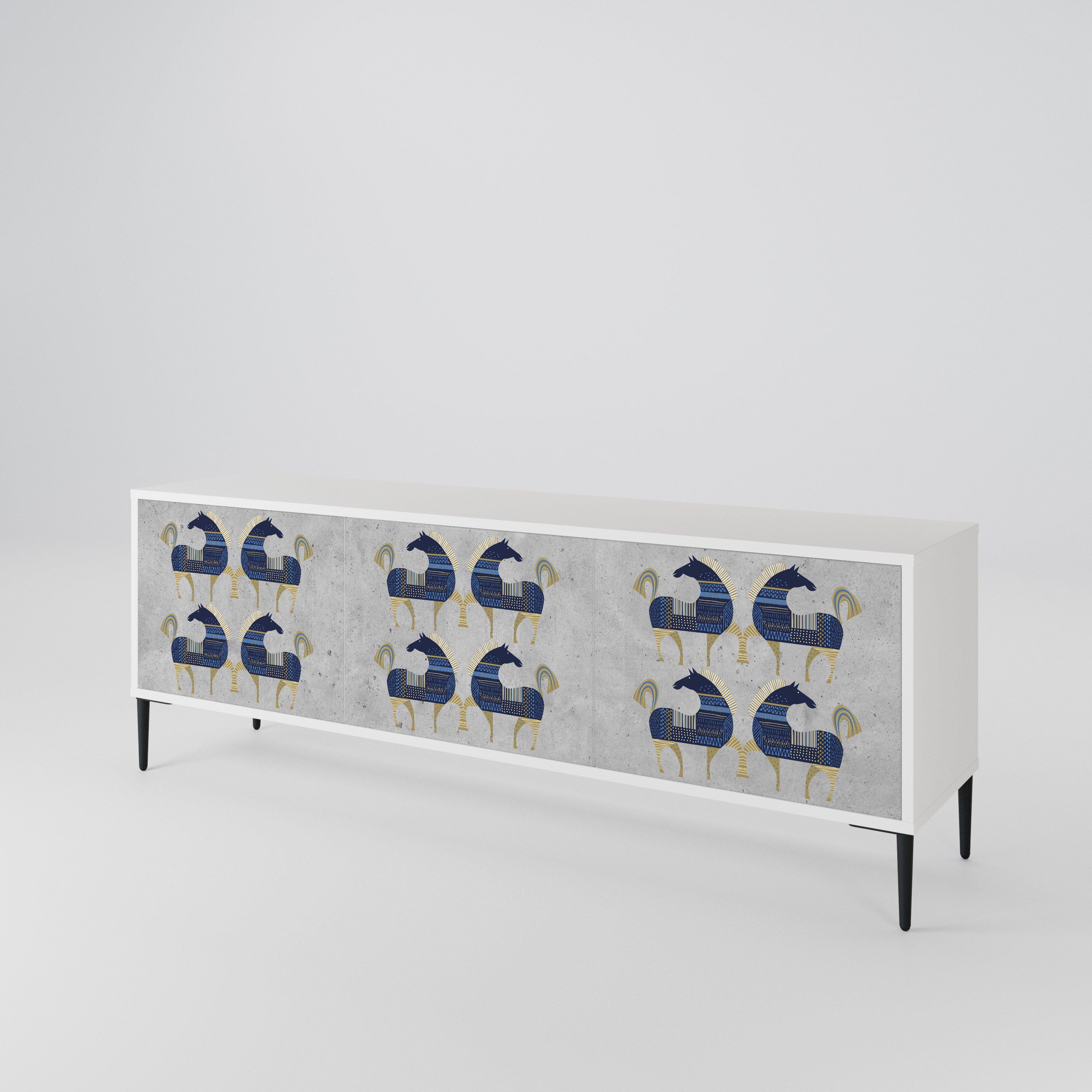 MAJESTIC STEED Mueble de TV de 3 Puertas
