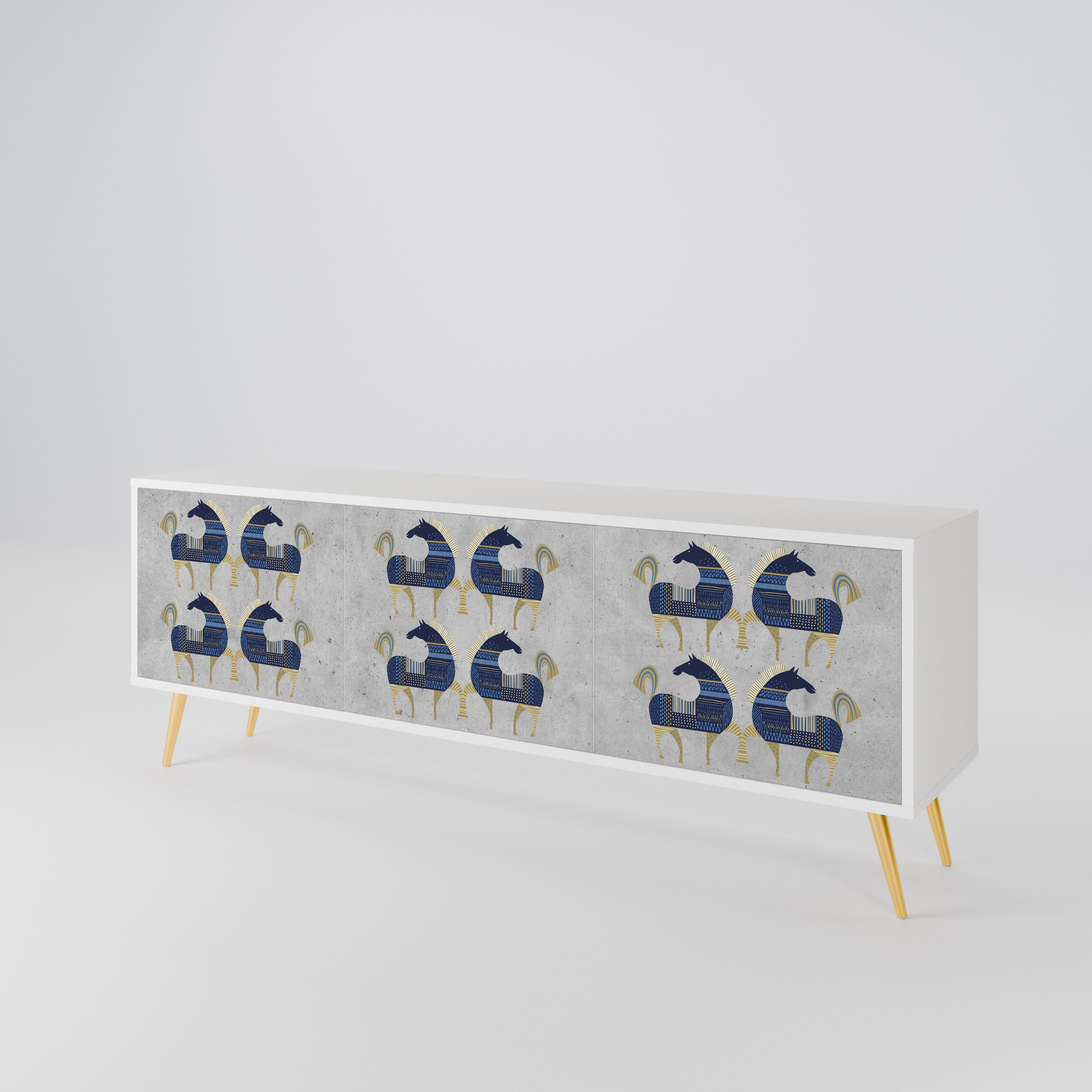 MAJESTIC STEED Mueble de TV de 3 Puertas