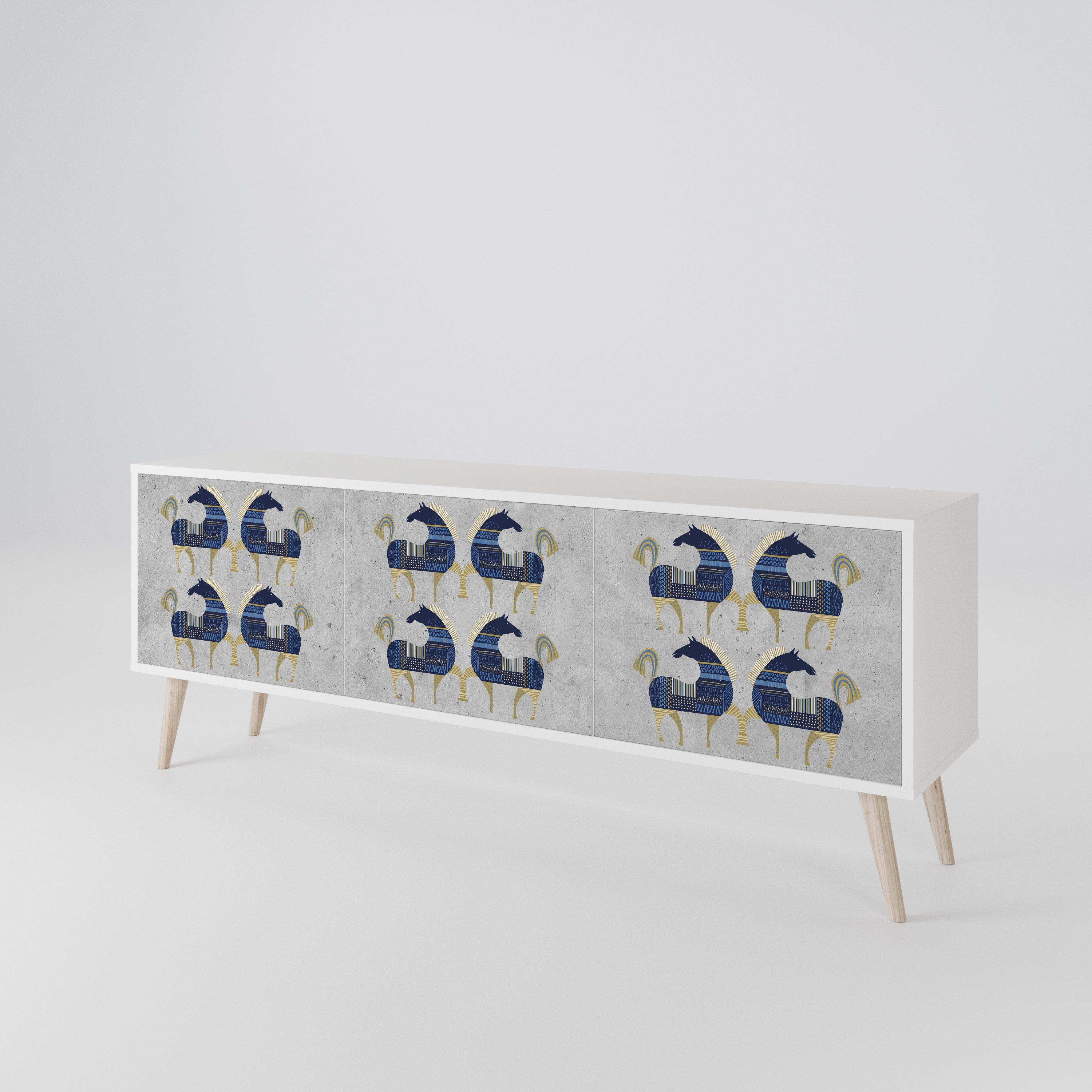 MAJESTIC STEED Mueble de TV de 3 Puertas
