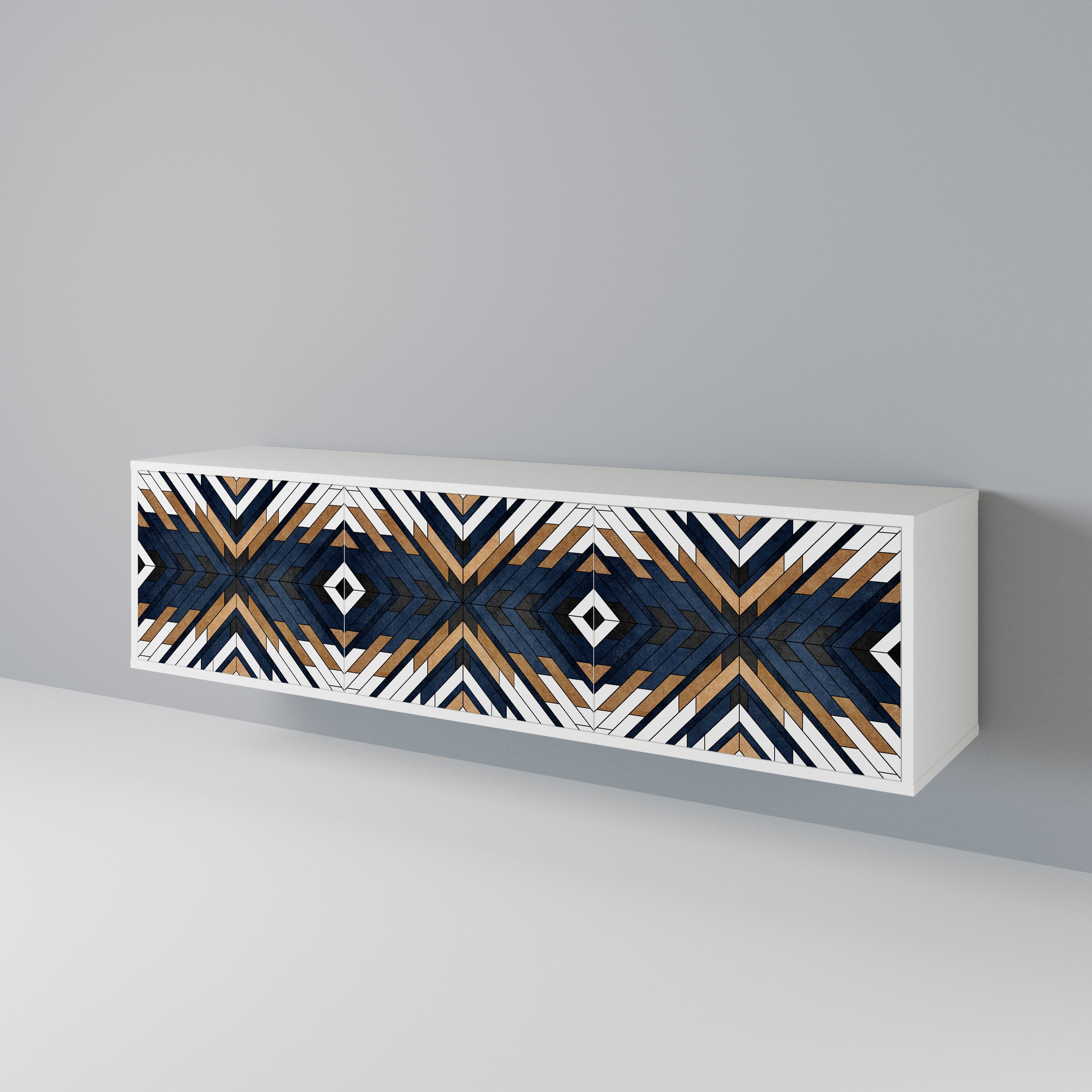 ARTFUL GEOMETRY Mueble de TV de 3 Puertas