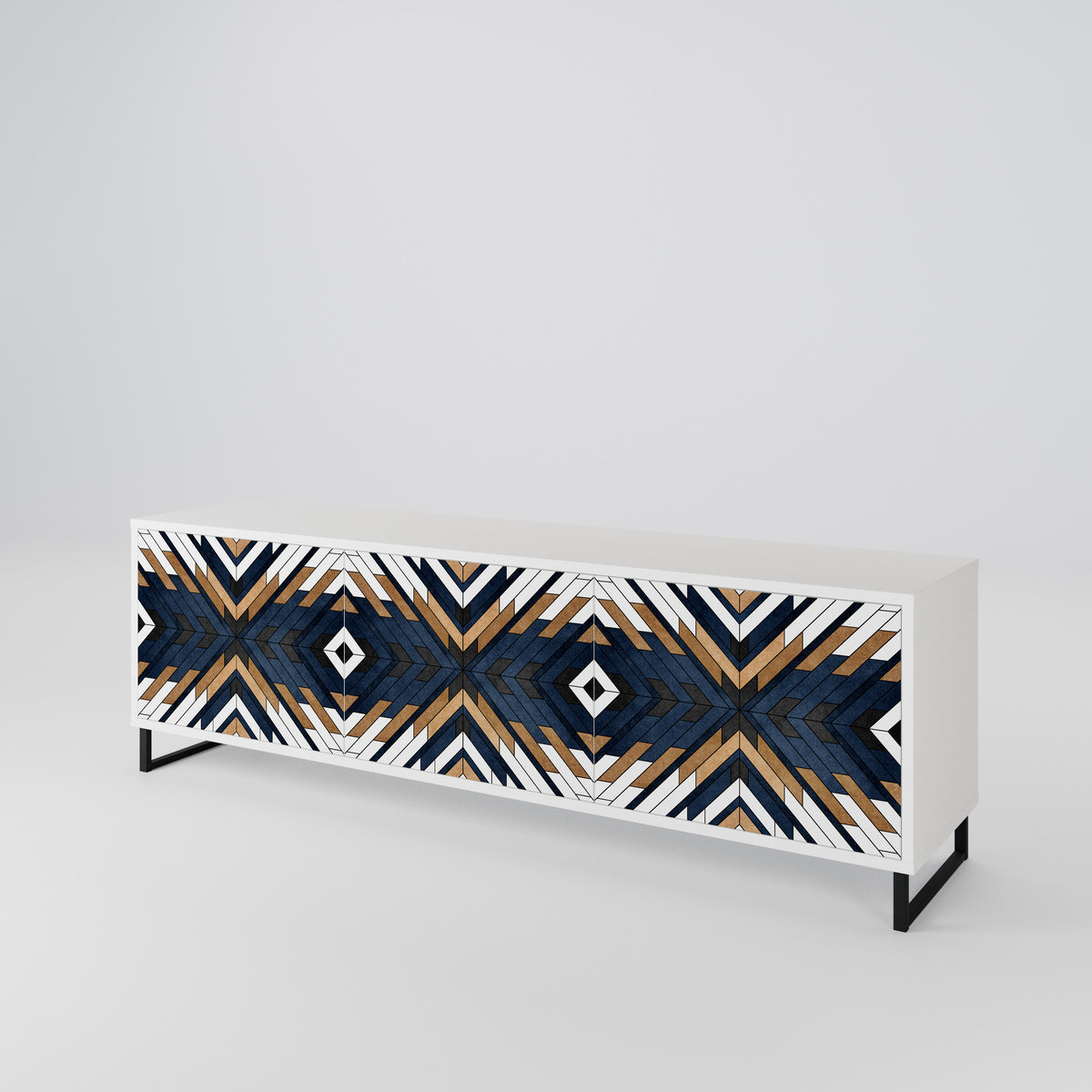 ARTFUL GEOMETRY Mueble de TV de 3 Puertas