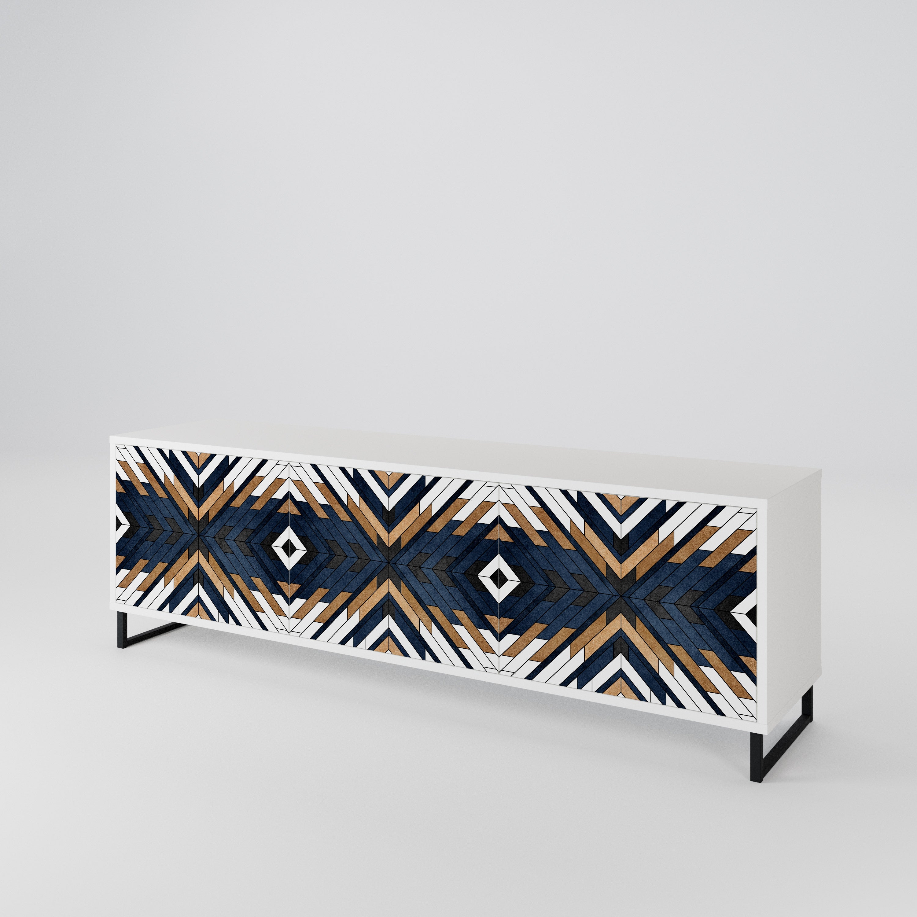 ARTFUL GEOMETRY Mueble de TV de 3 Puertas