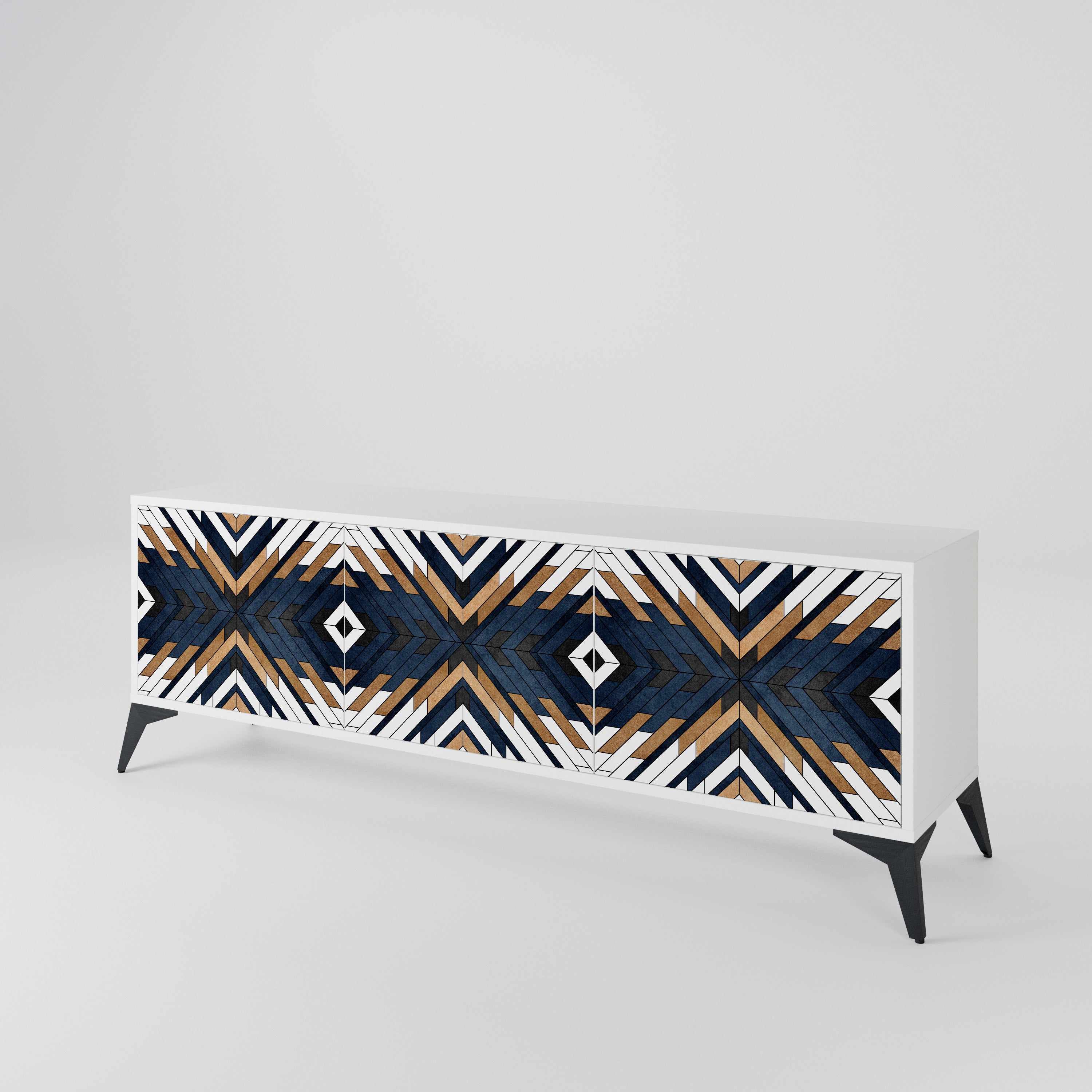 ARTFUL GEOMETRY Mueble de TV de 3 Puertas