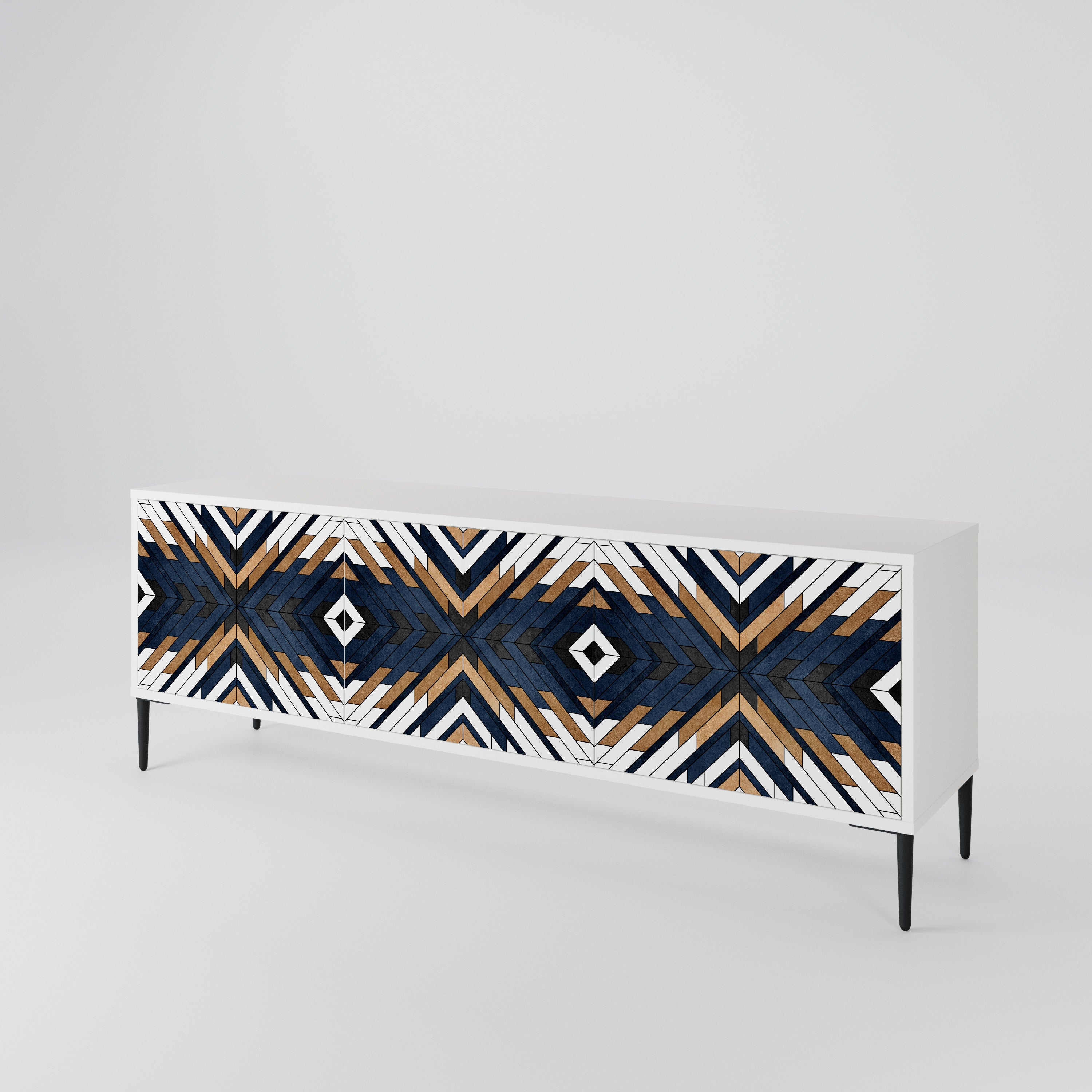 ARTFUL GEOMETRY Mueble de TV de 3 Puertas