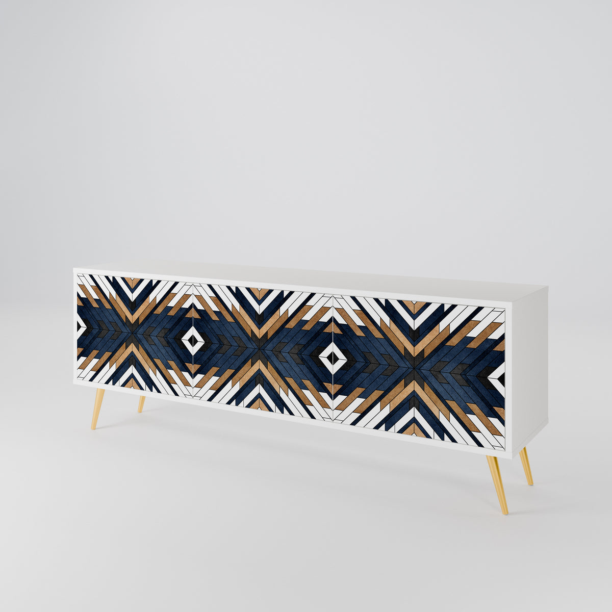 ARTFUL GEOMETRY Mueble de TV de 3 Puertas