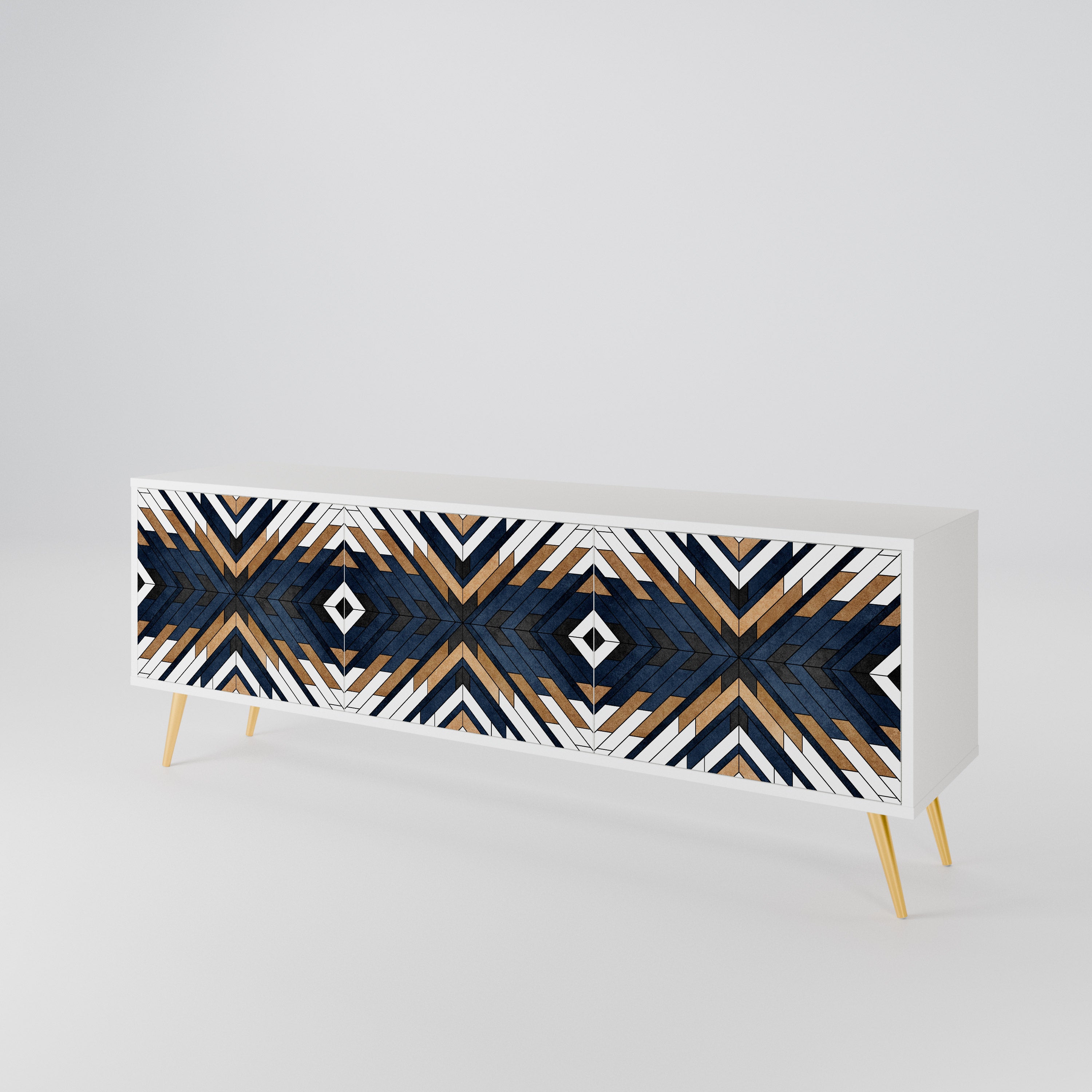 ARTFUL GEOMETRY Mueble de TV de 3 Puertas