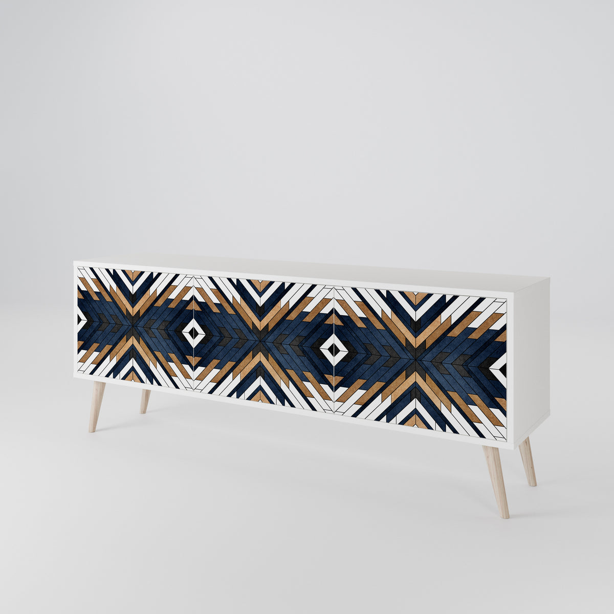 ARTFUL GEOMETRY Mueble de TV de 3 Puertas