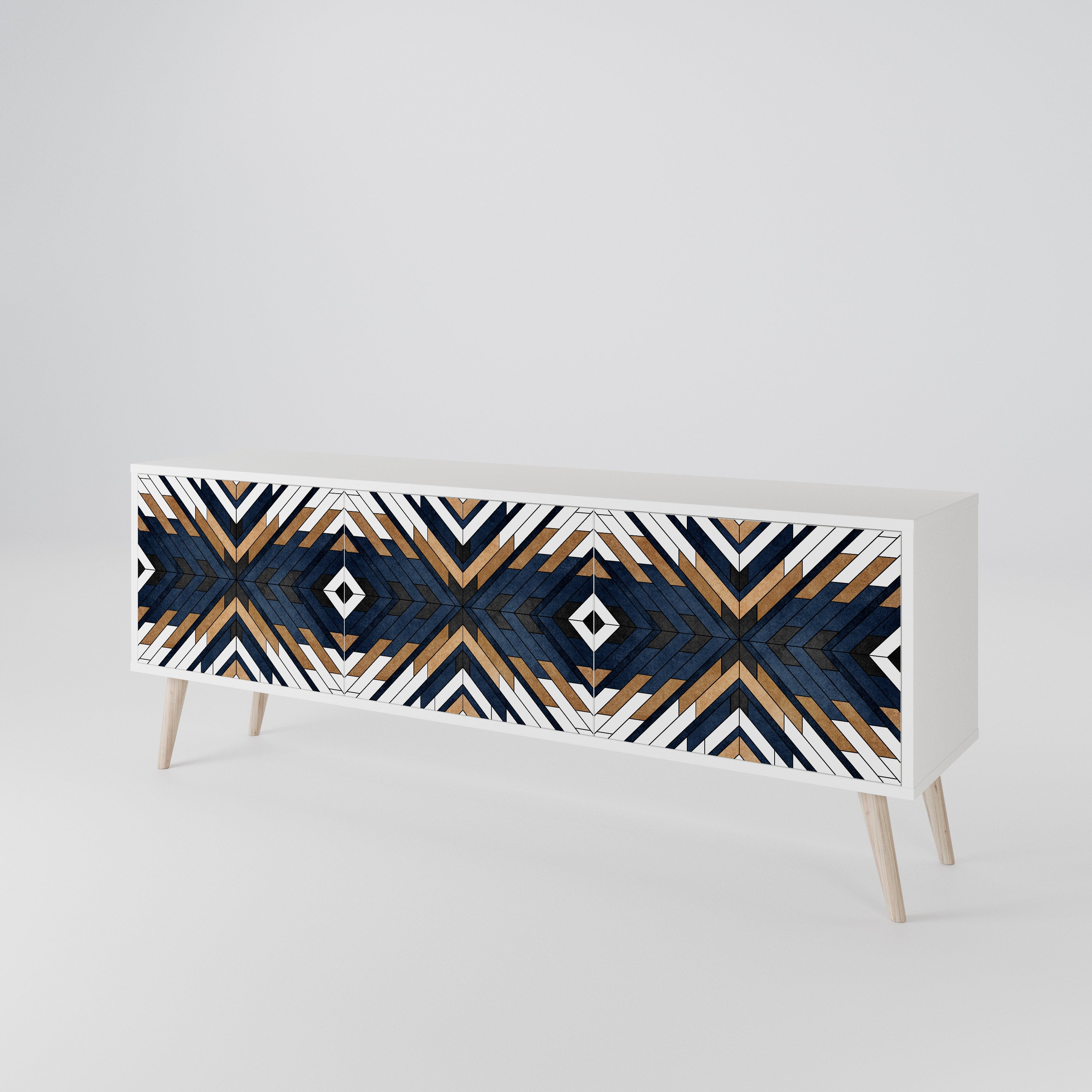 ARTFUL GEOMETRY Mueble de TV de 3 Puertas