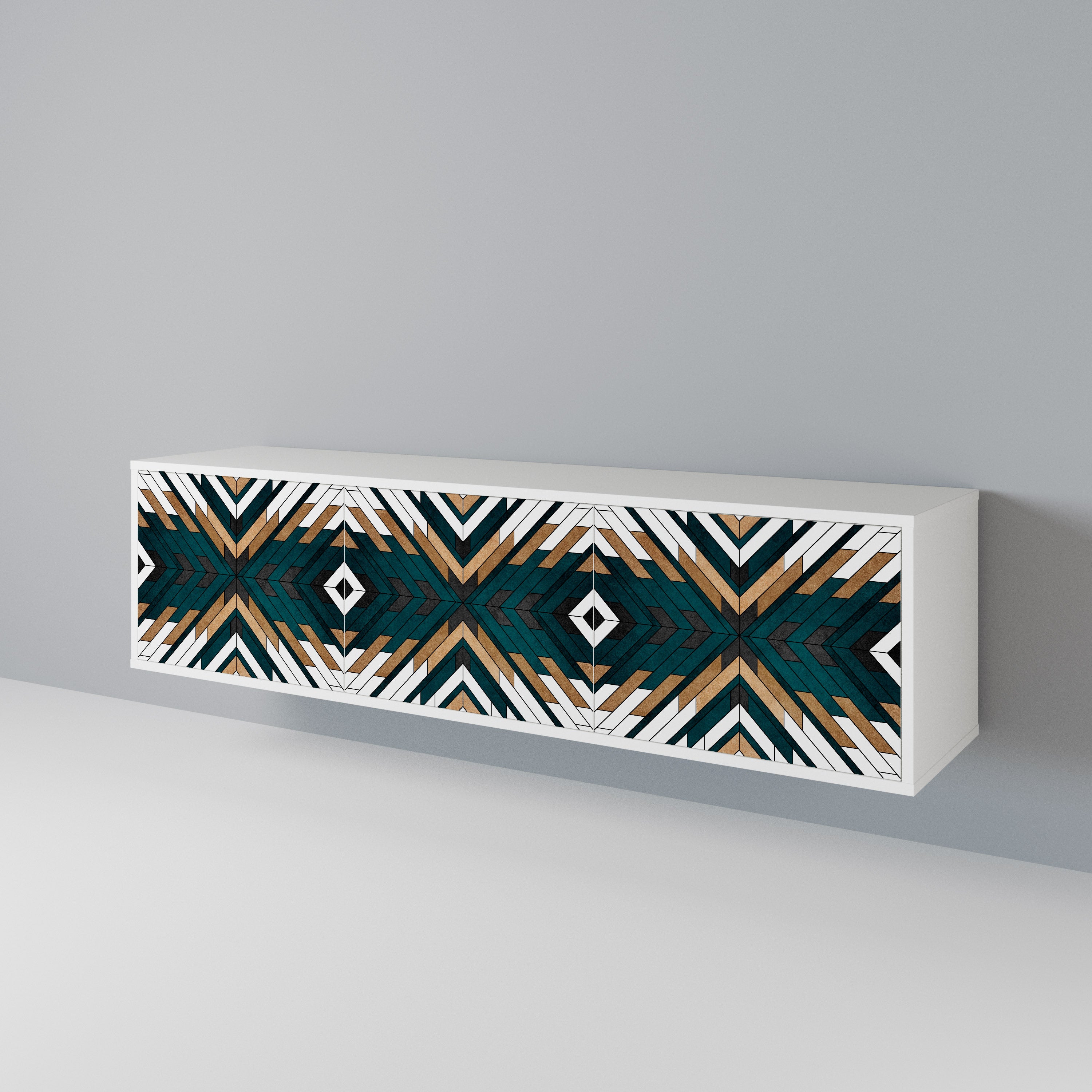 ARTISTIC GEOMETRY Mueble de TV de 3 Puertas