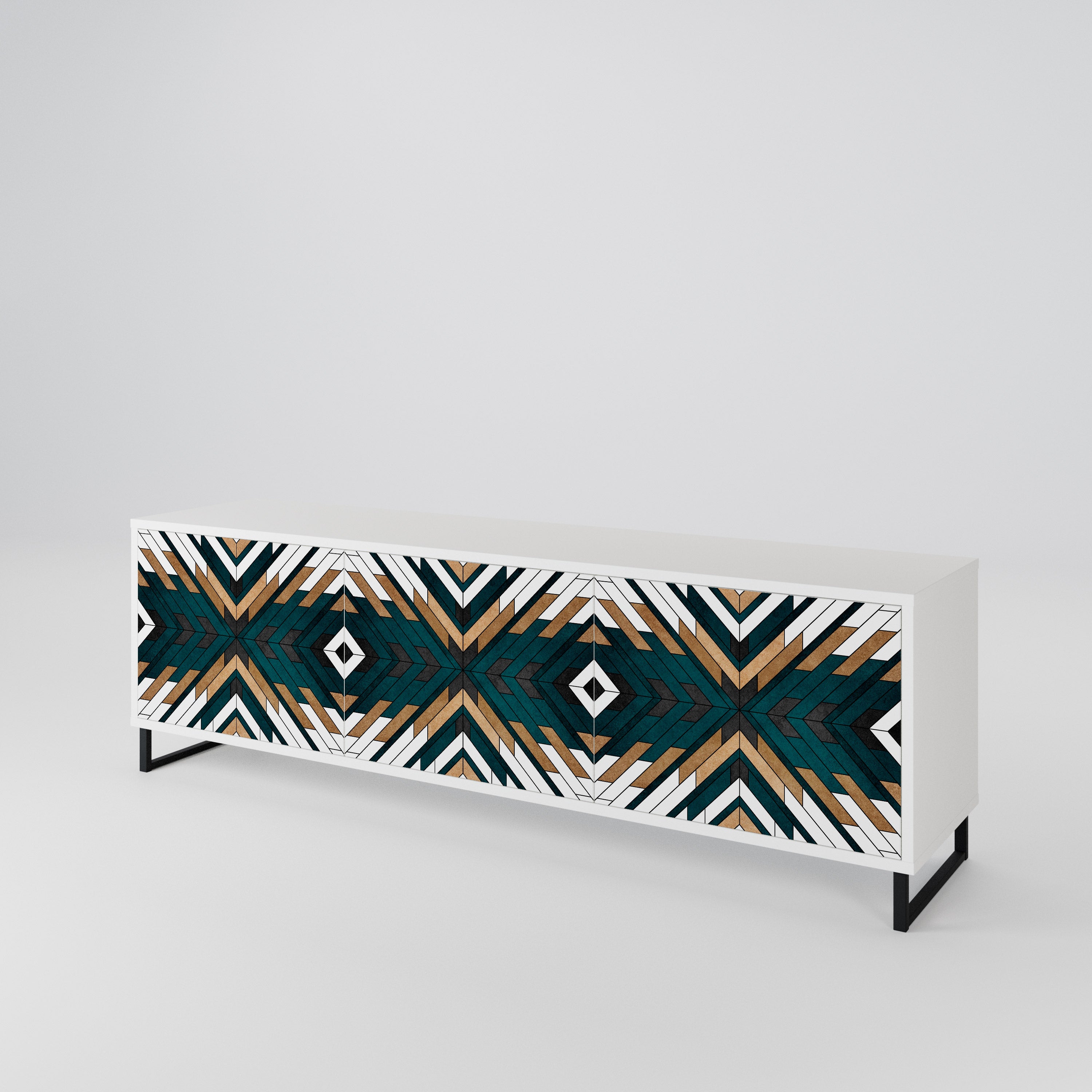 ARTISTIC GEOMETRY Mueble de TV de 3 Puertas