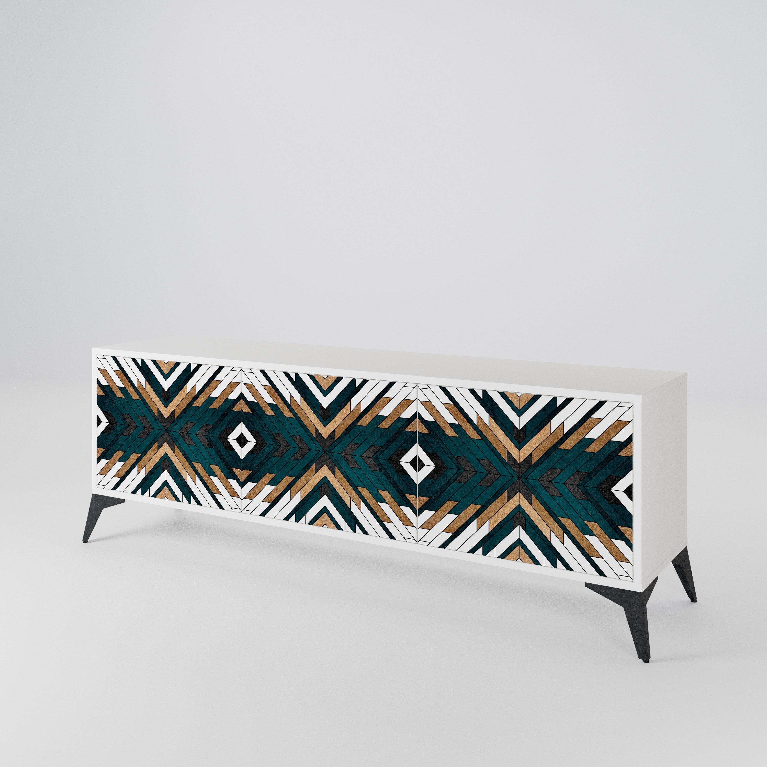 ARTISTIC GEOMETRY Mueble de TV de 3 Puertas