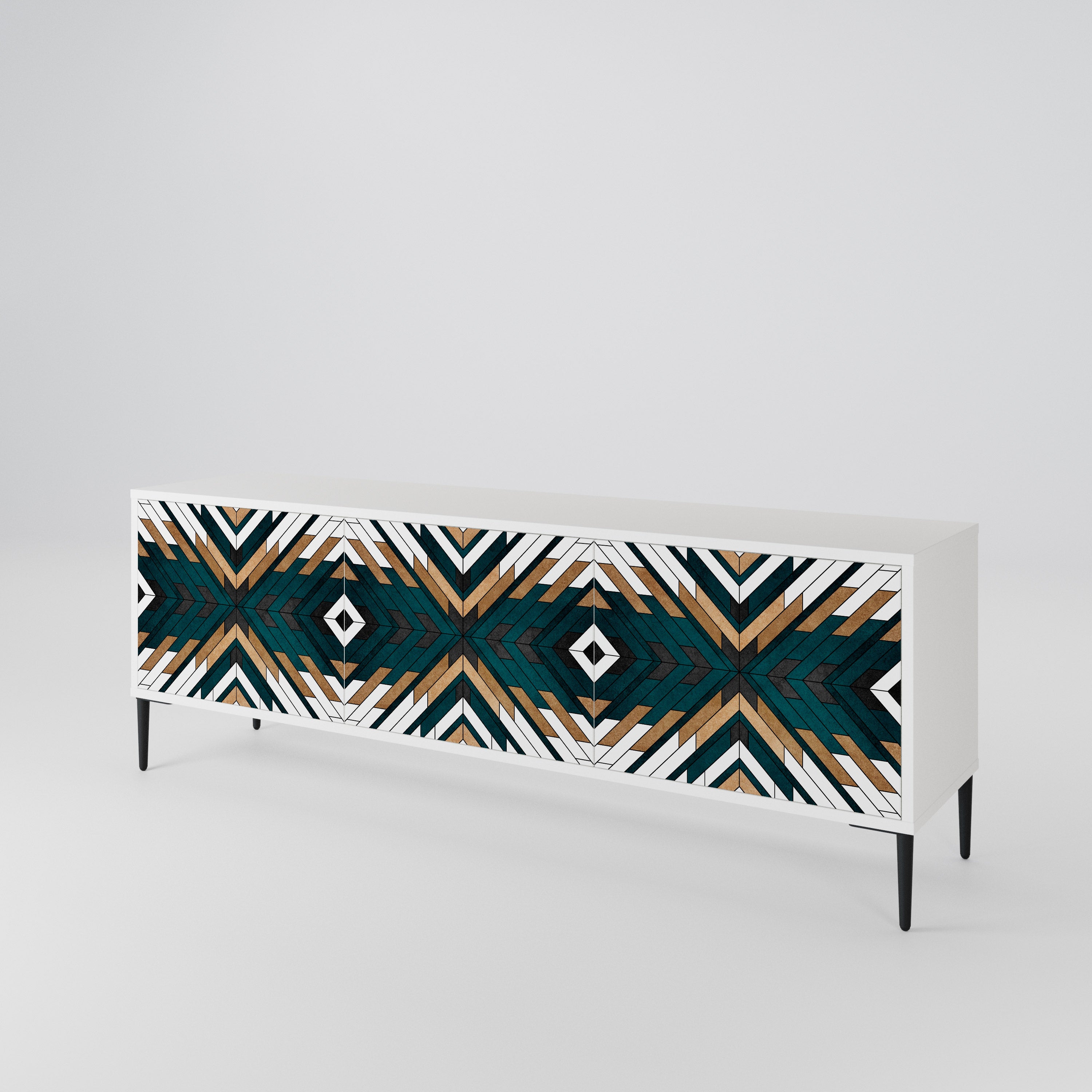 ARTISTIC GEOMETRY Mueble de TV de 3 Puertas