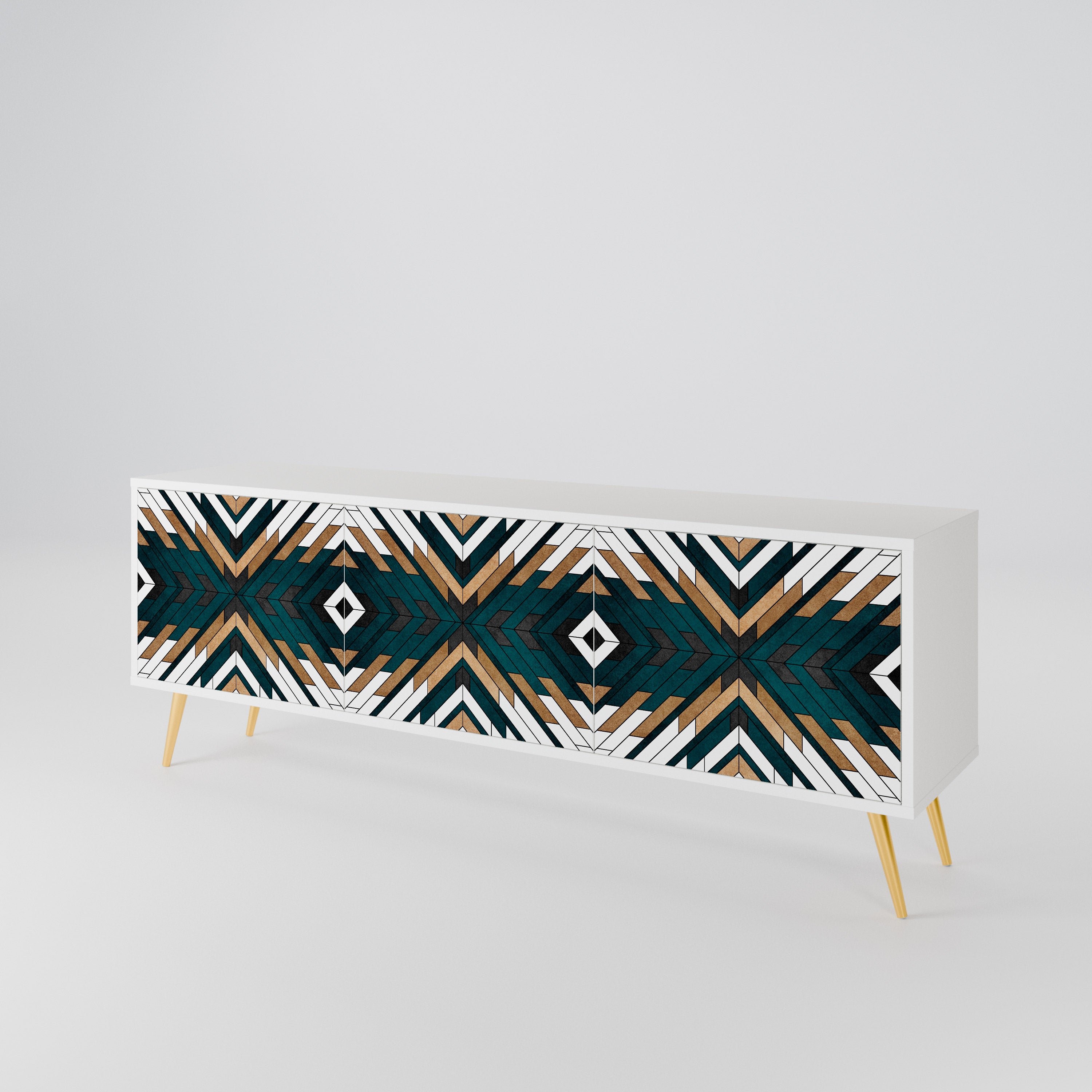 ARTISTIC GEOMETRY Mueble de TV de 3 Puertas
