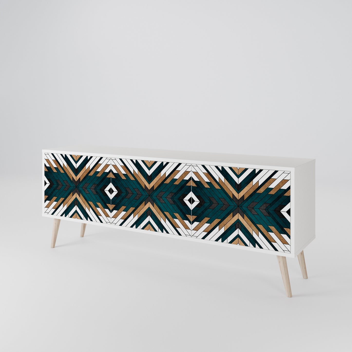 ARTISTIC GEOMETRY Mueble de TV de 3 Puertas