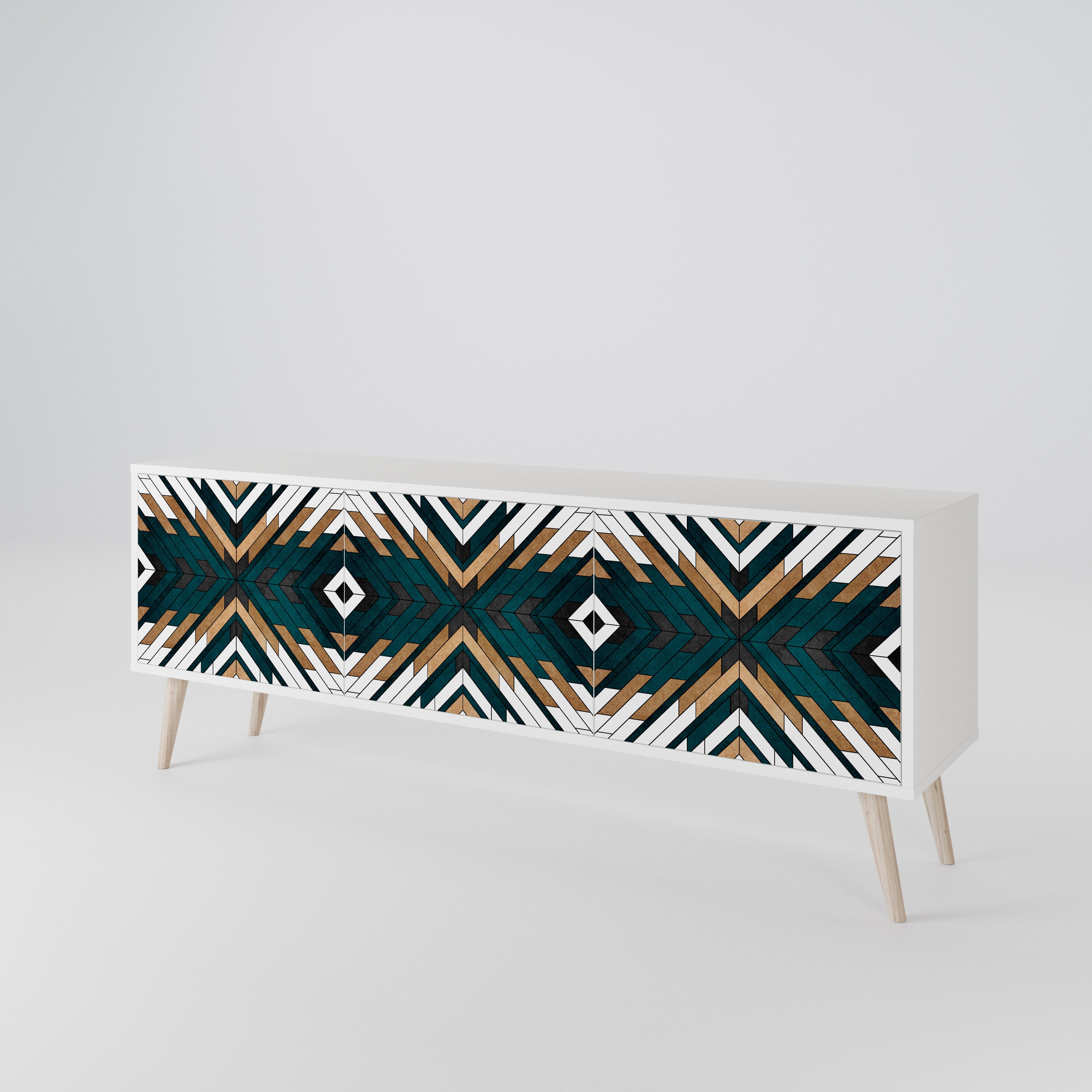 ARTISTIC GEOMETRY Mueble de TV de 3 Puertas