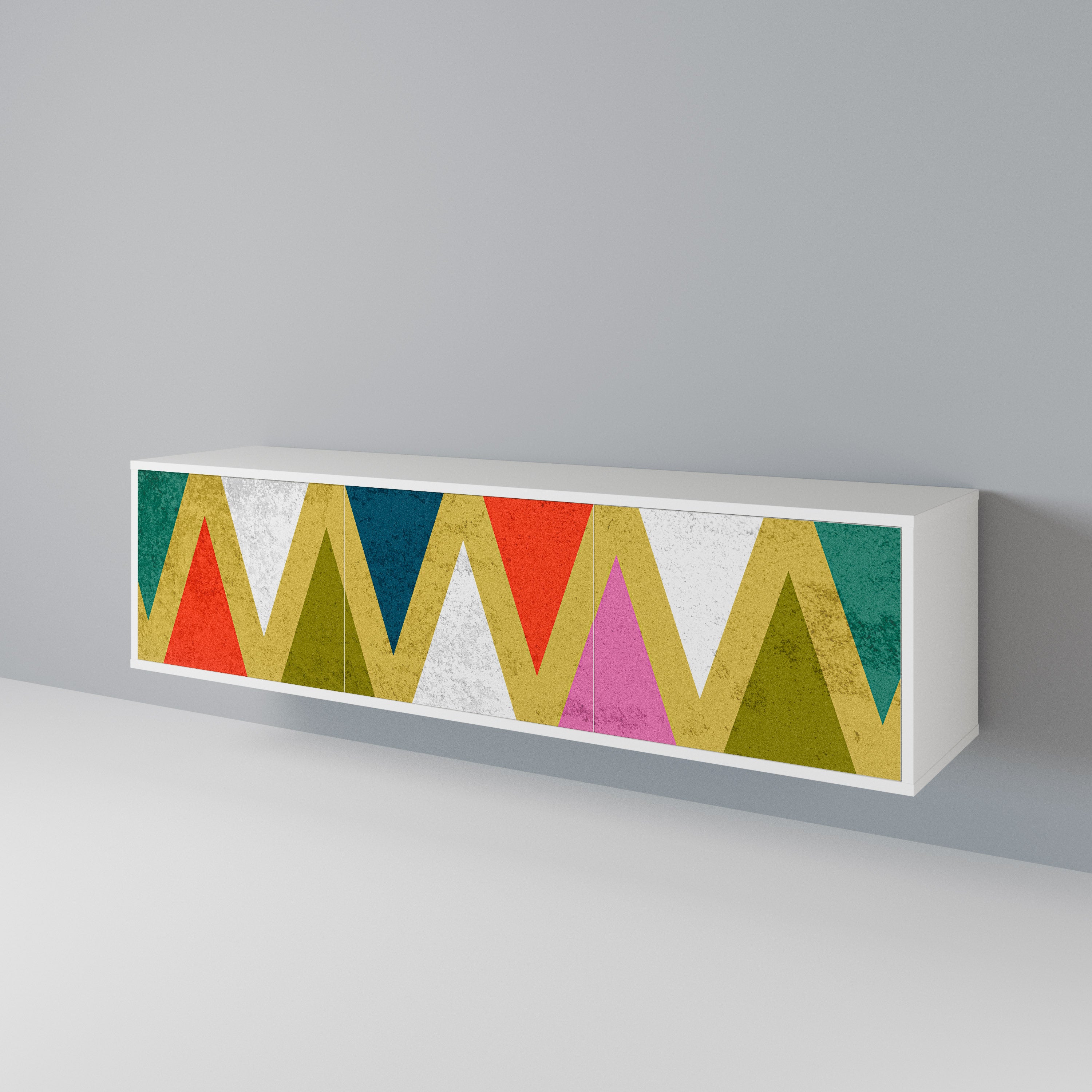 COLORFUL TRIANGLES Mueble de TV de 3 Puertas