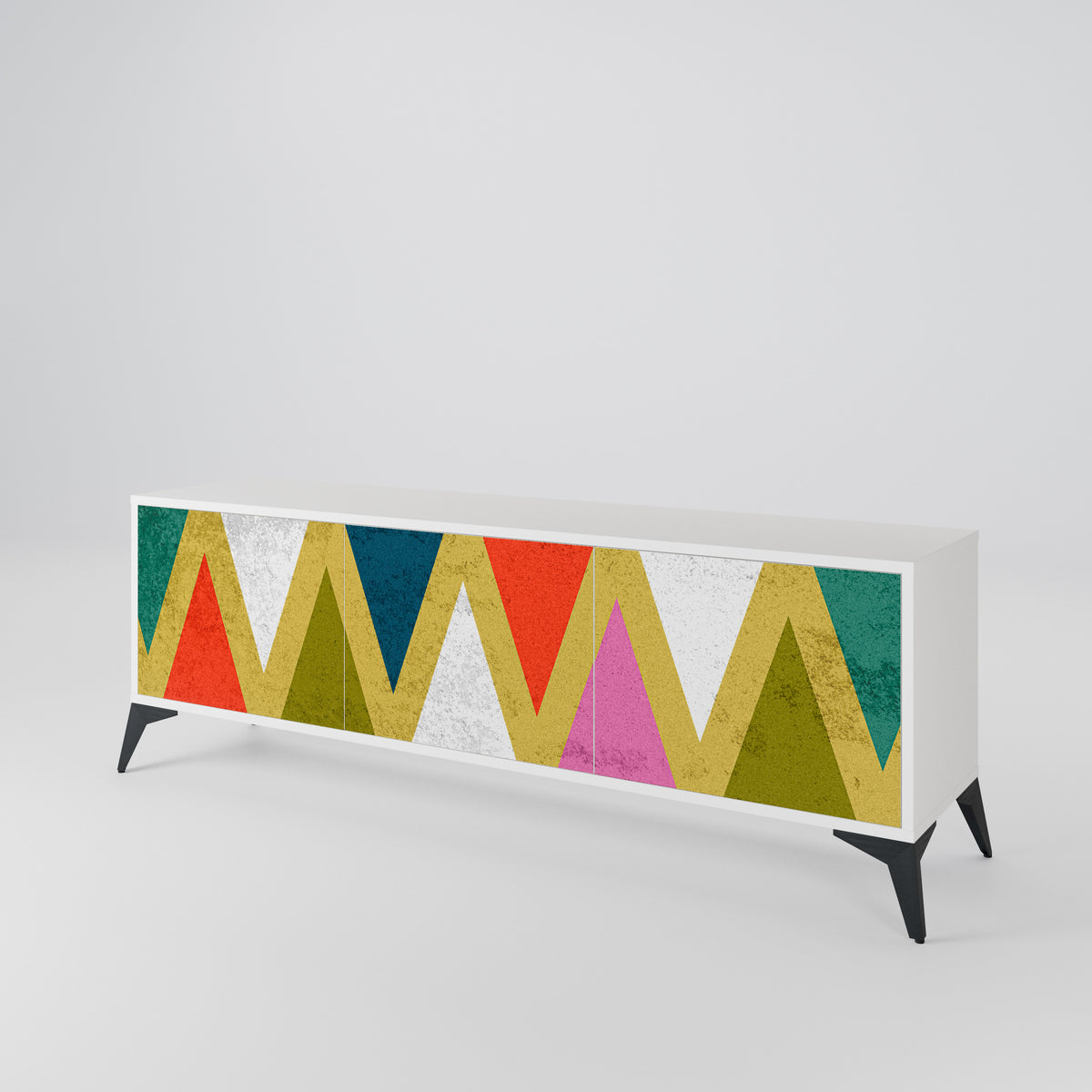 COLORFUL TRIANGLES Mueble de TV de 3 Puertas