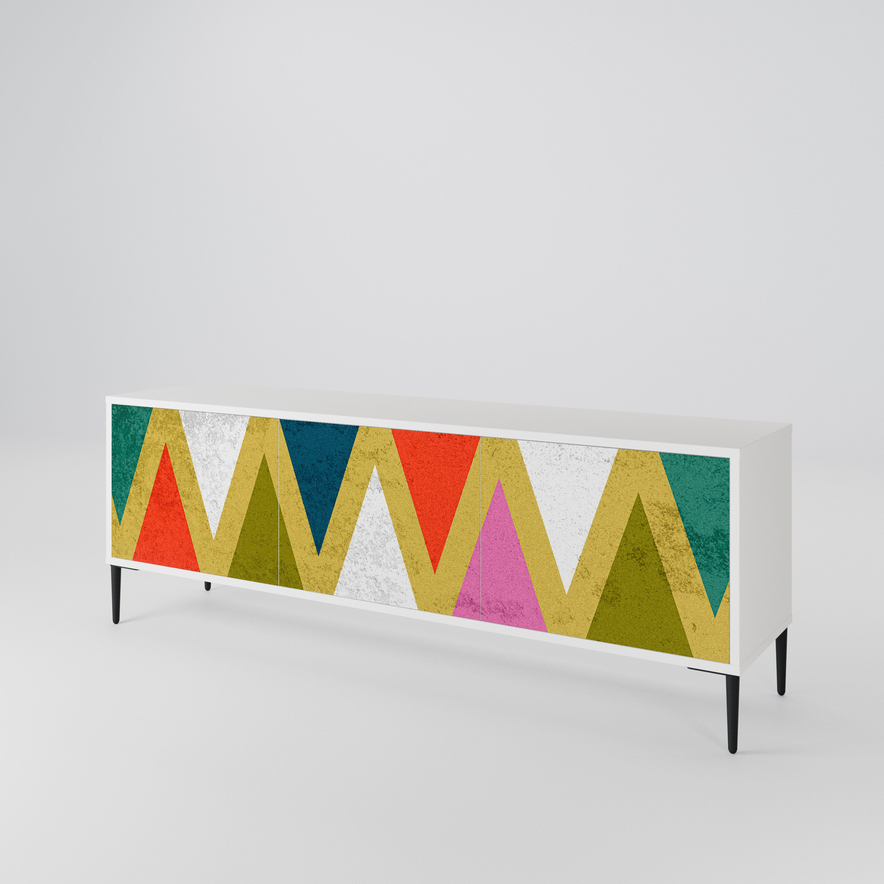 COLORFUL TRIANGLES Mueble de TV de 3 Puertas