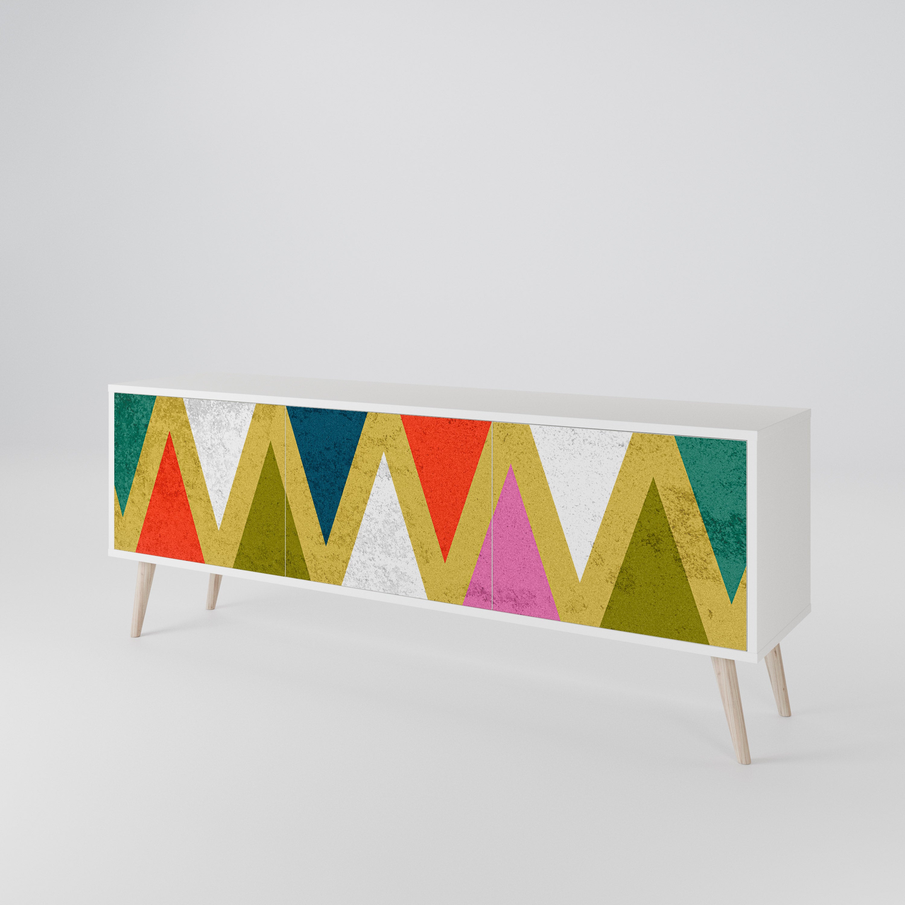 COLORFUL TRIANGLES Mueble de TV de 3 Puertas