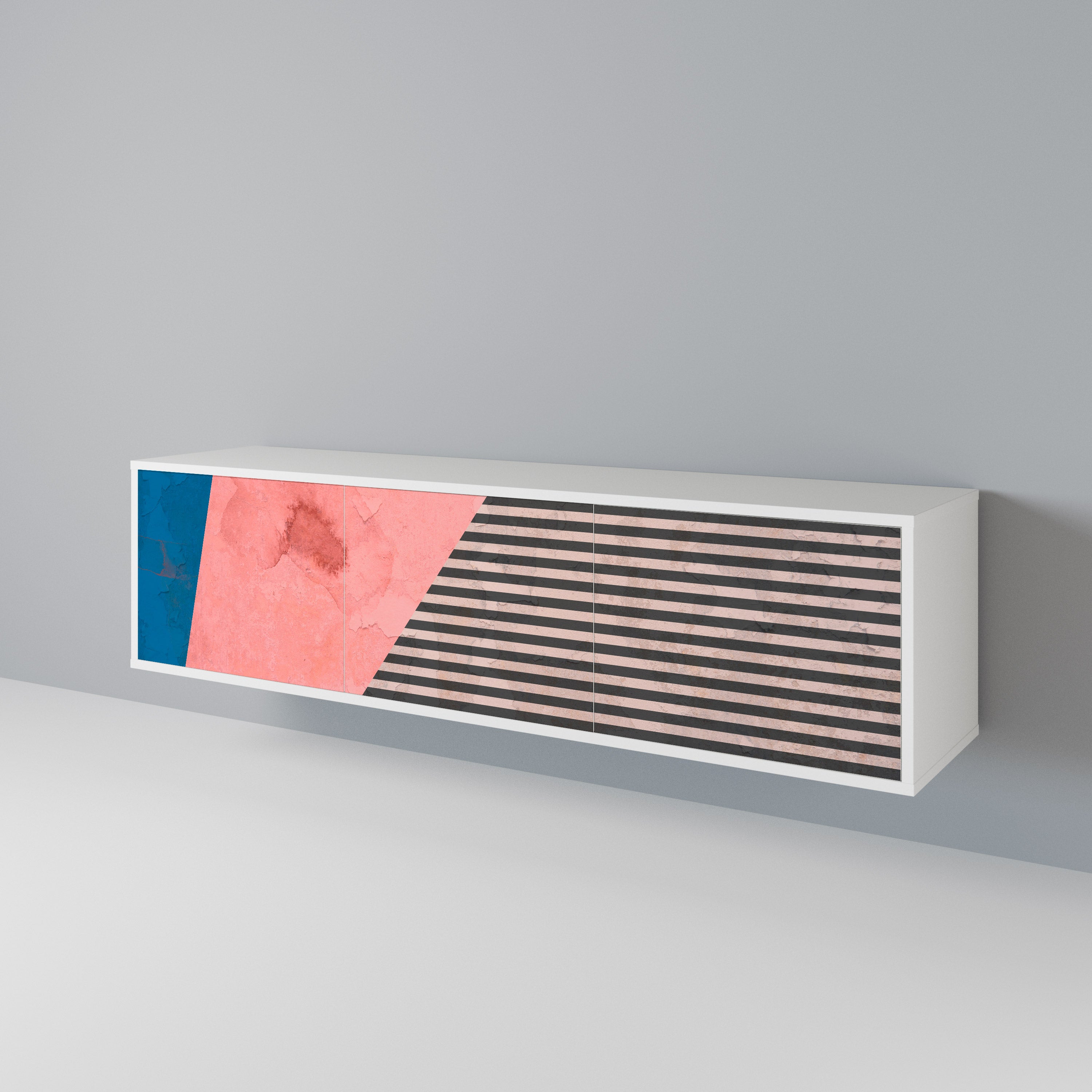 GLAMOROUS STRIPE Mueble de TV de 3 Puertas