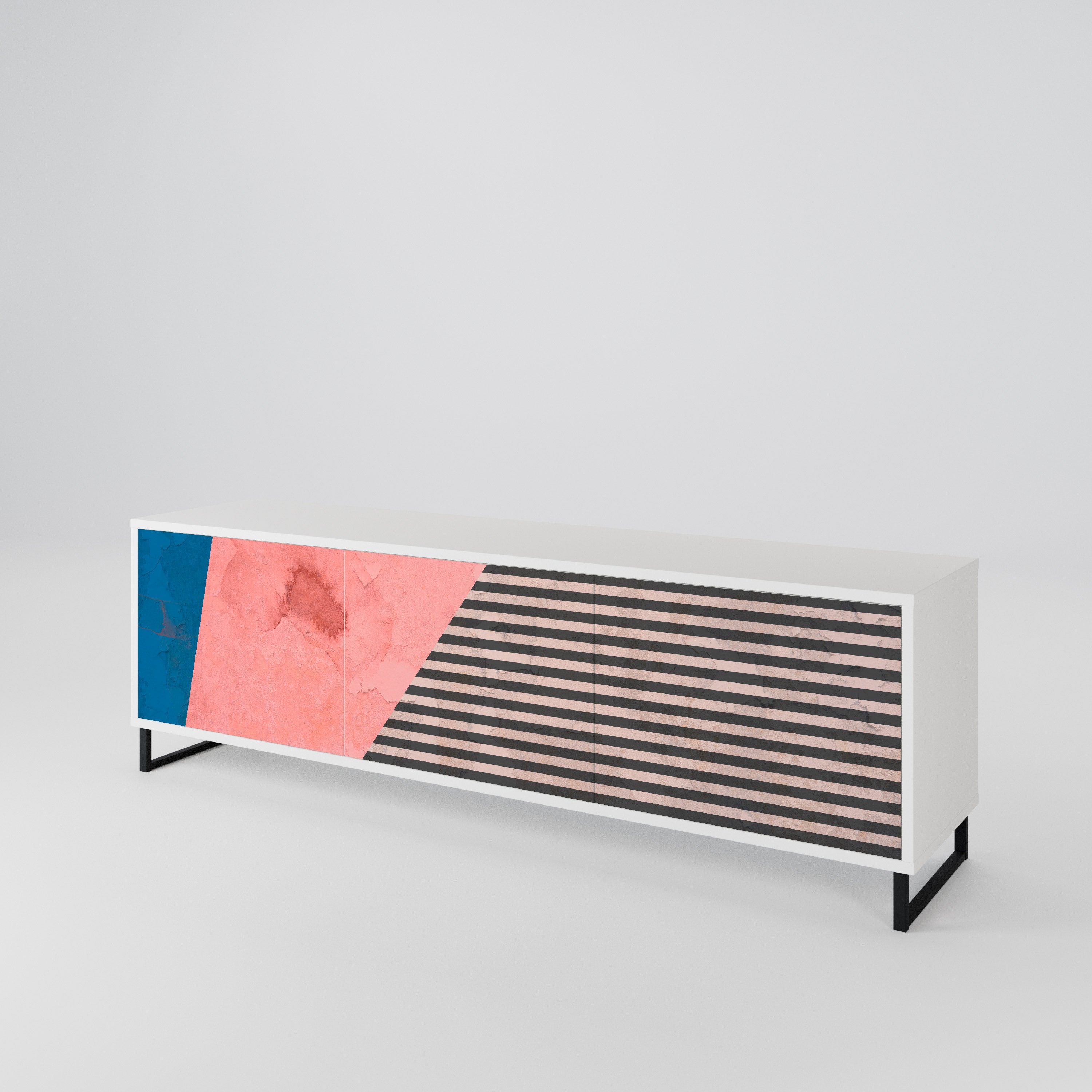 GLAMOROUS STRIPE Mueble de TV de 3 Puertas