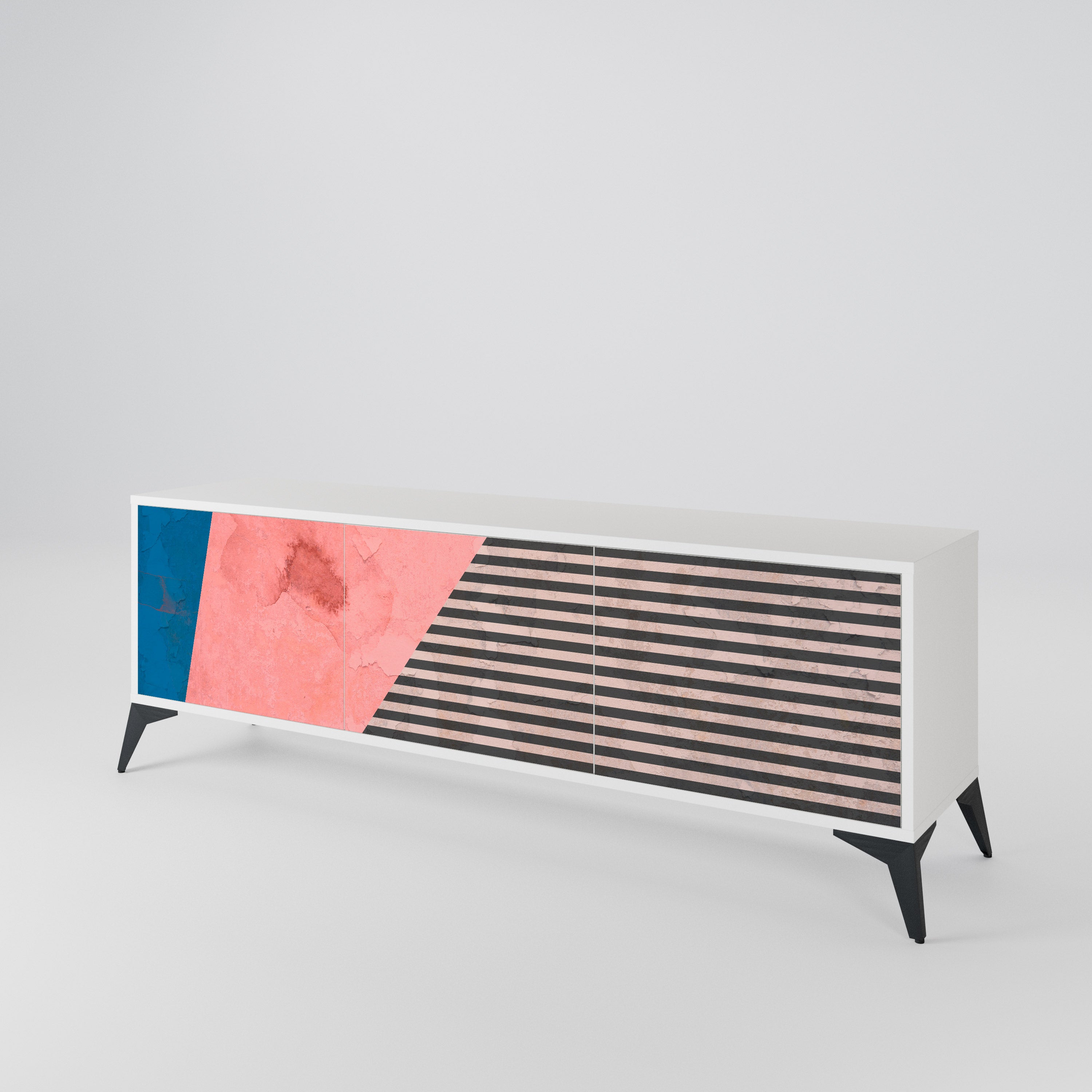 GLAMOROUS STRIPE Mueble de TV de 3 Puertas
