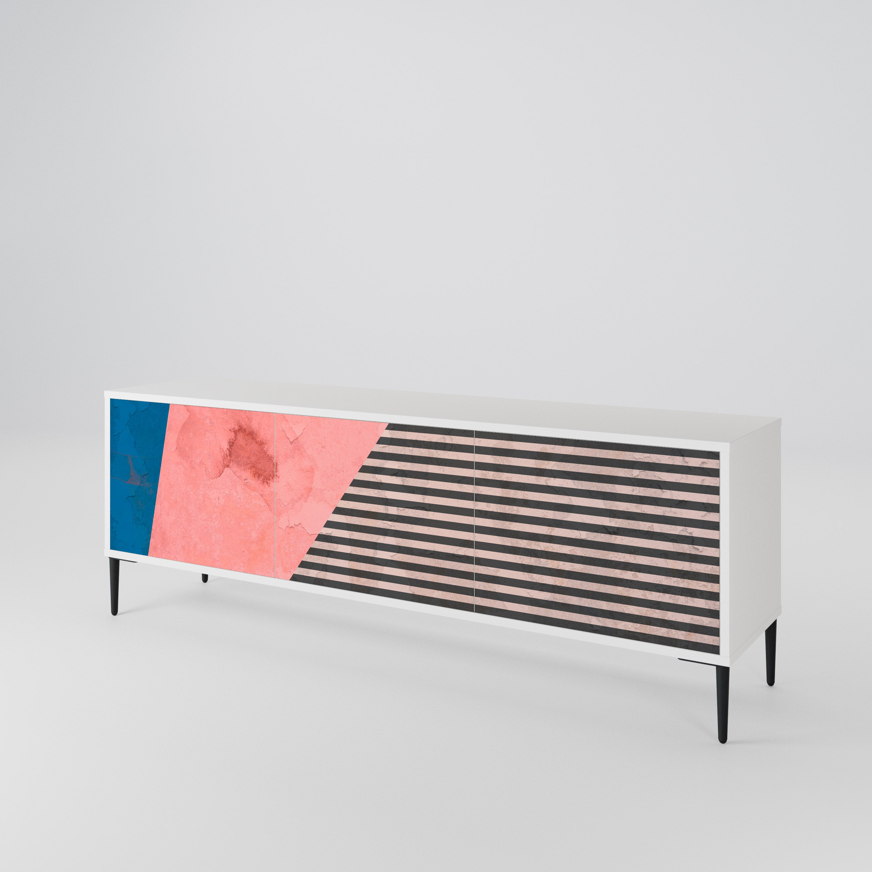 GLAMOROUS STRIPE Mueble de TV de 3 Puertas