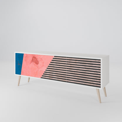 GLAMOROUS STRIPE Mueble de TV de 3 Puertas