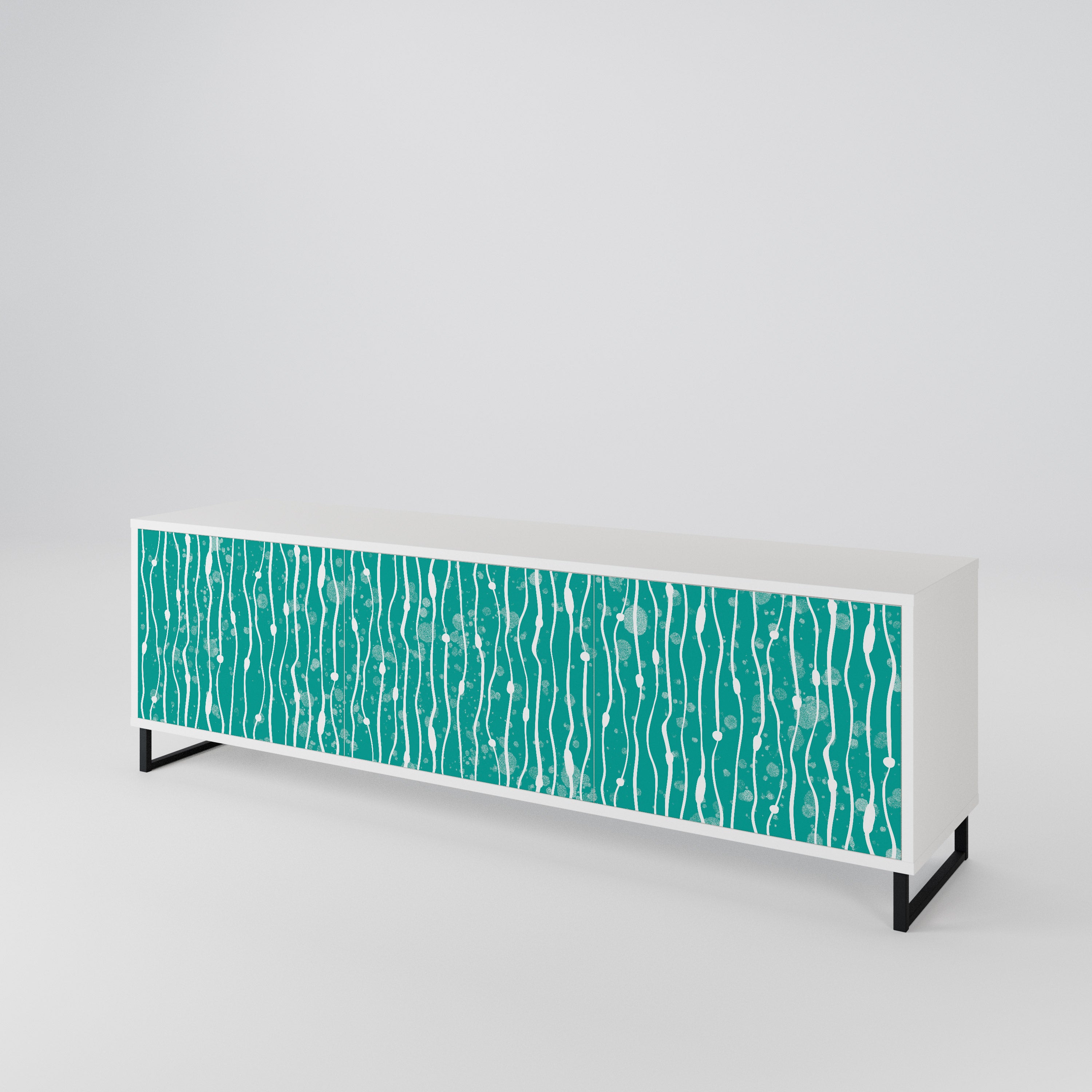 TURQUOISE RAIN Mueble de TV de 3 Puertas