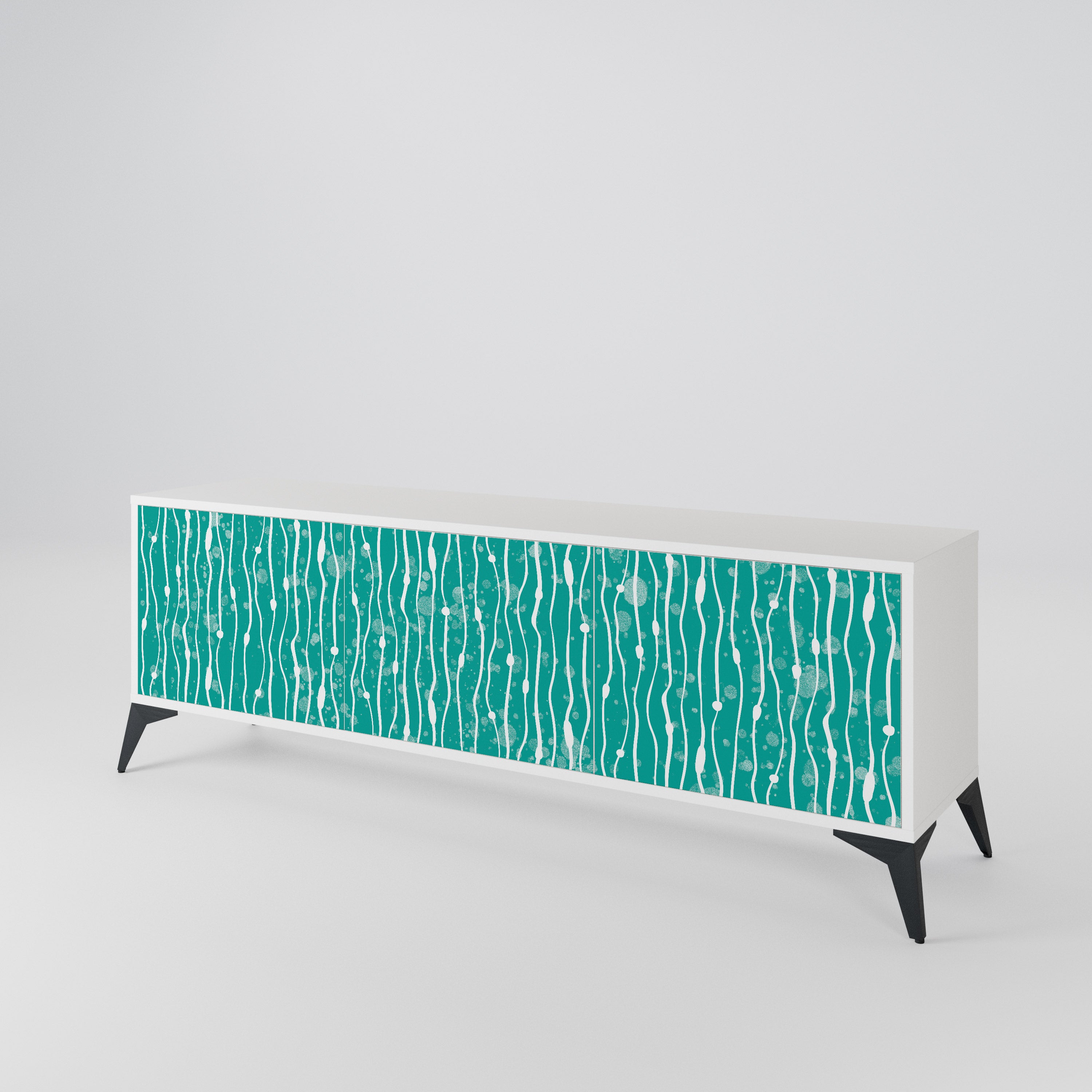 TURQUOISE RAIN Mueble de TV de 3 Puertas