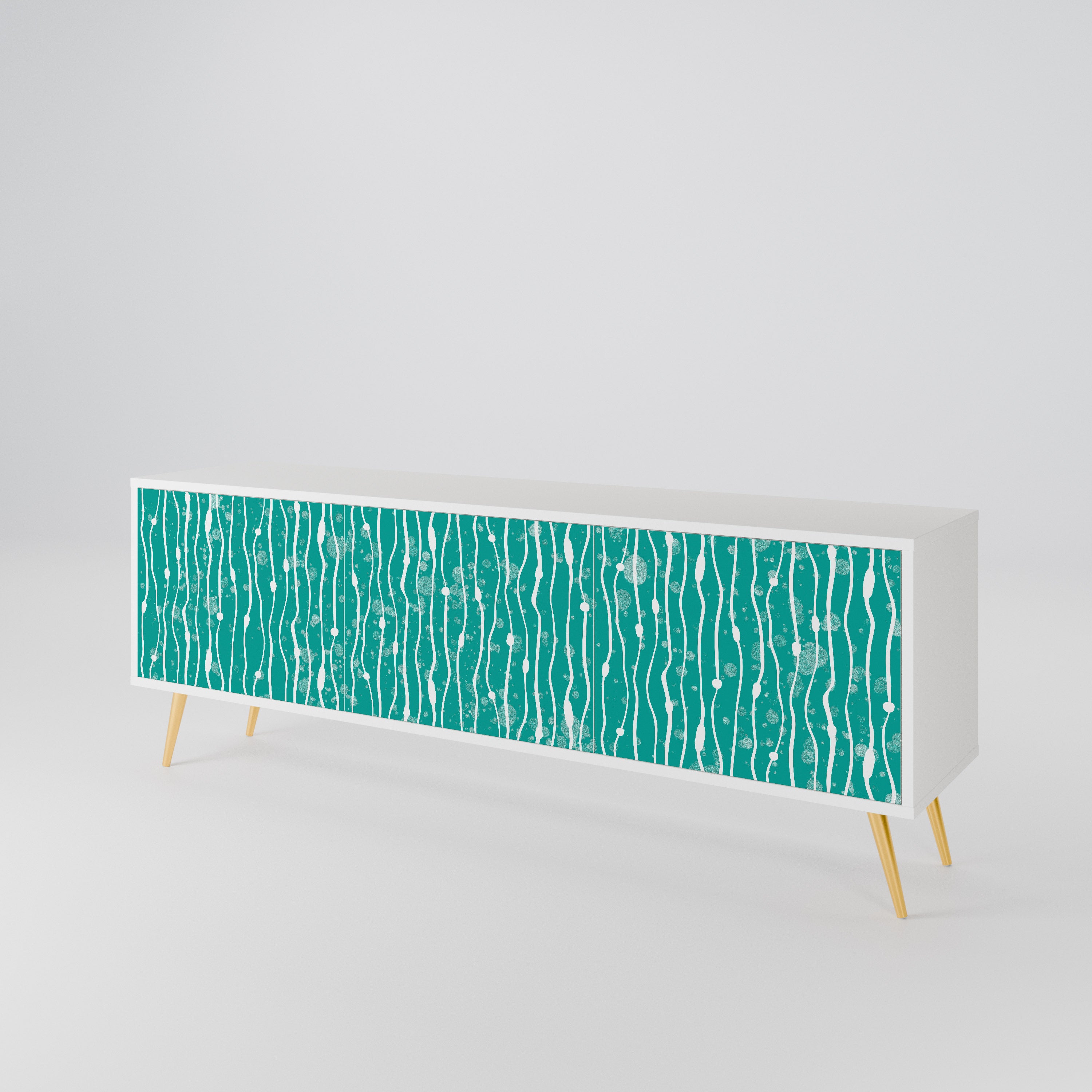 TURQUOISE RAIN Mueble de TV de 3 Puertas