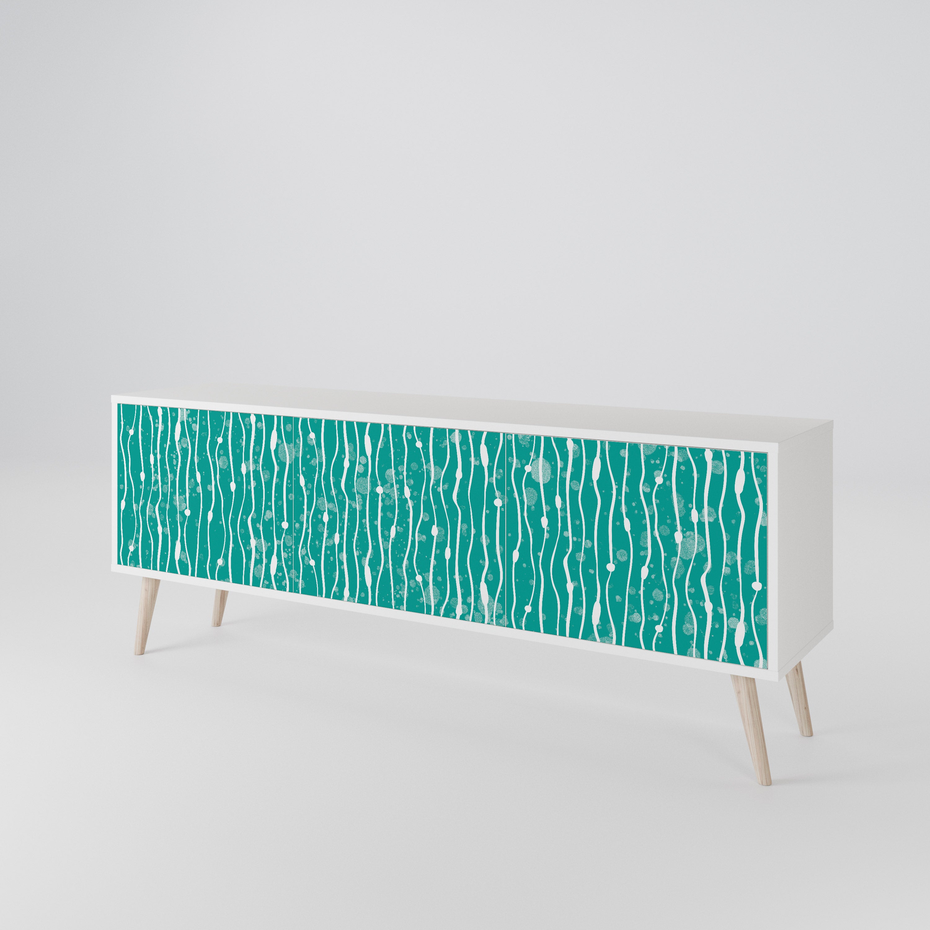 TURQUOISE RAIN Mueble de TV de 3 Puertas