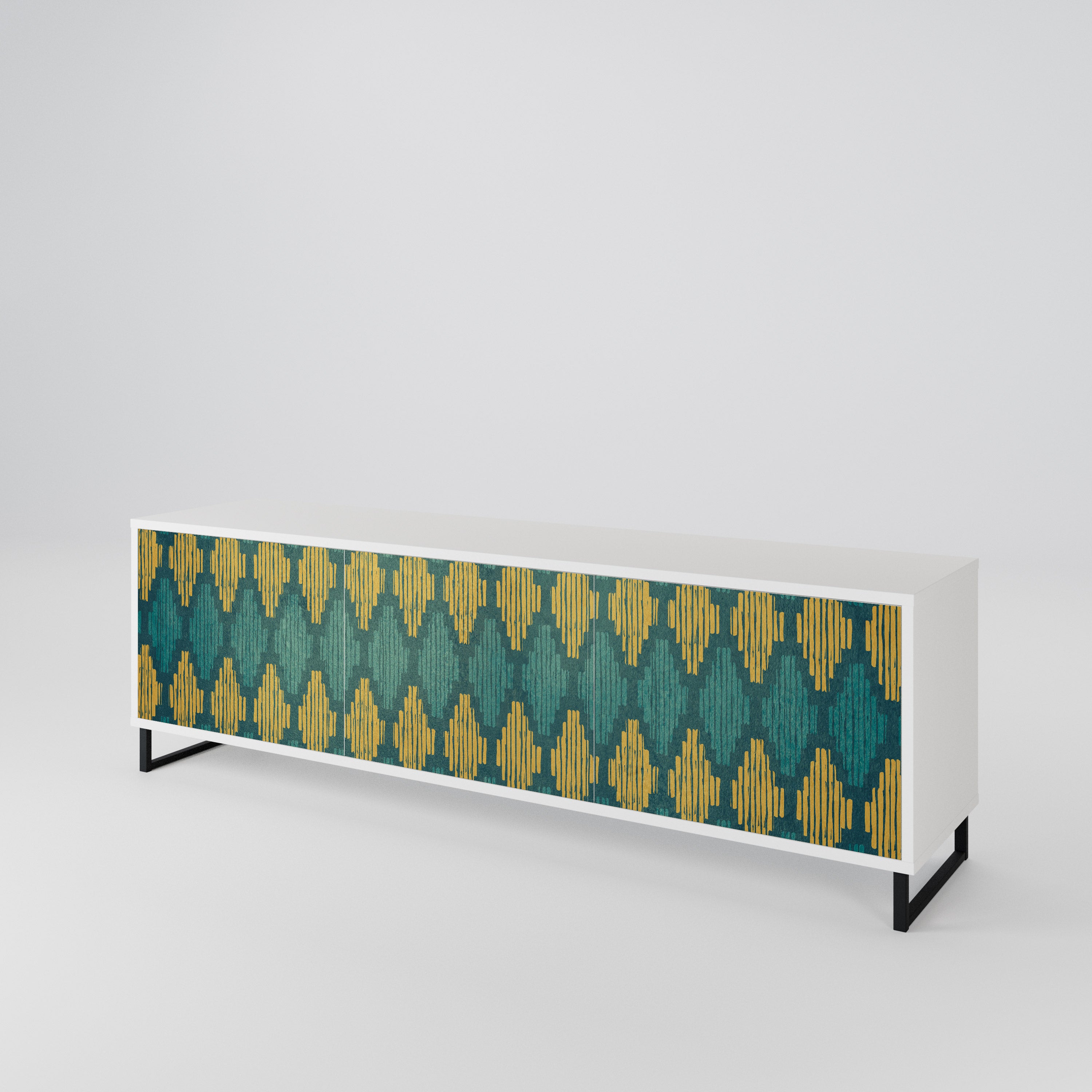 POLYGONS Mueble de TV de 3 Puertas