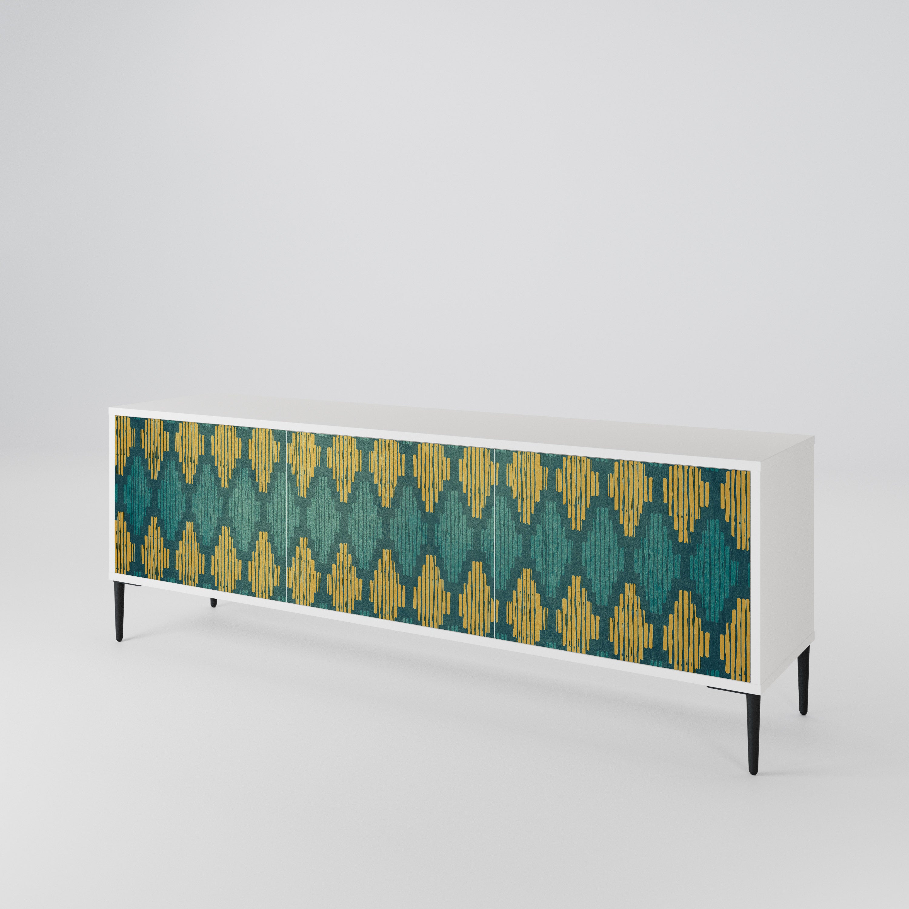 POLYGONS Mueble de TV de 3 Puertas