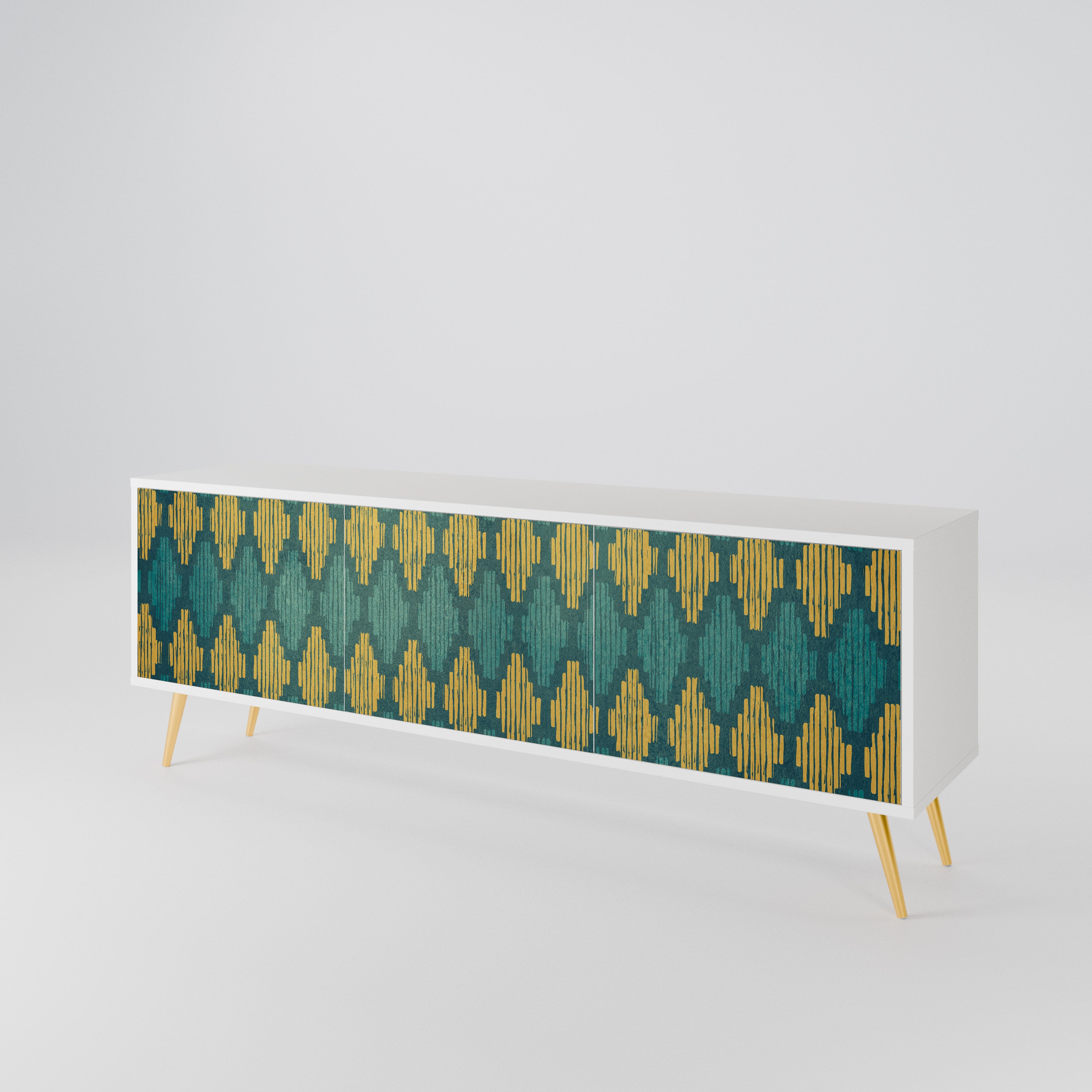 POLYGONS Mueble de TV de 3 Puertas