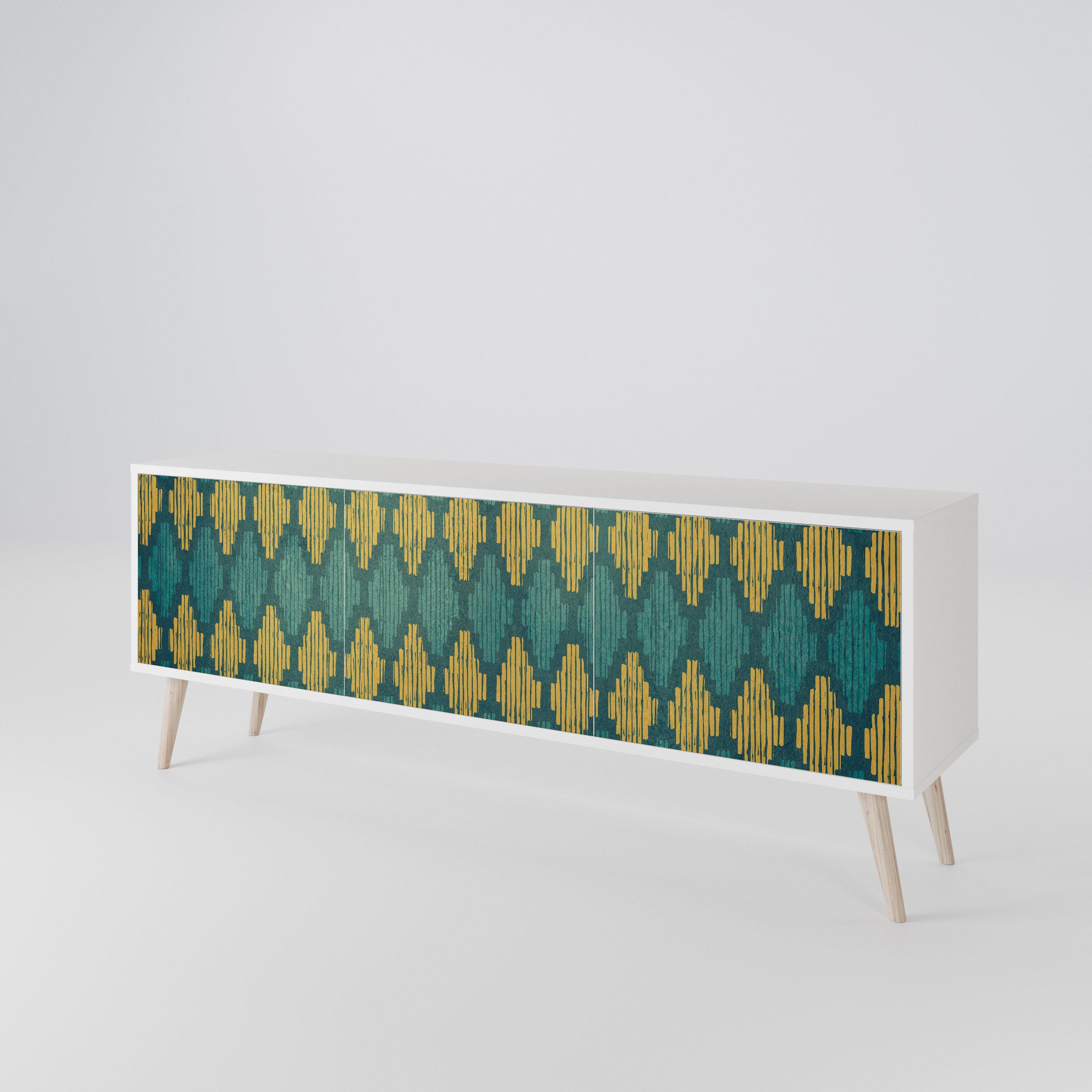 POLYGONS Mueble de TV de 3 Puertas