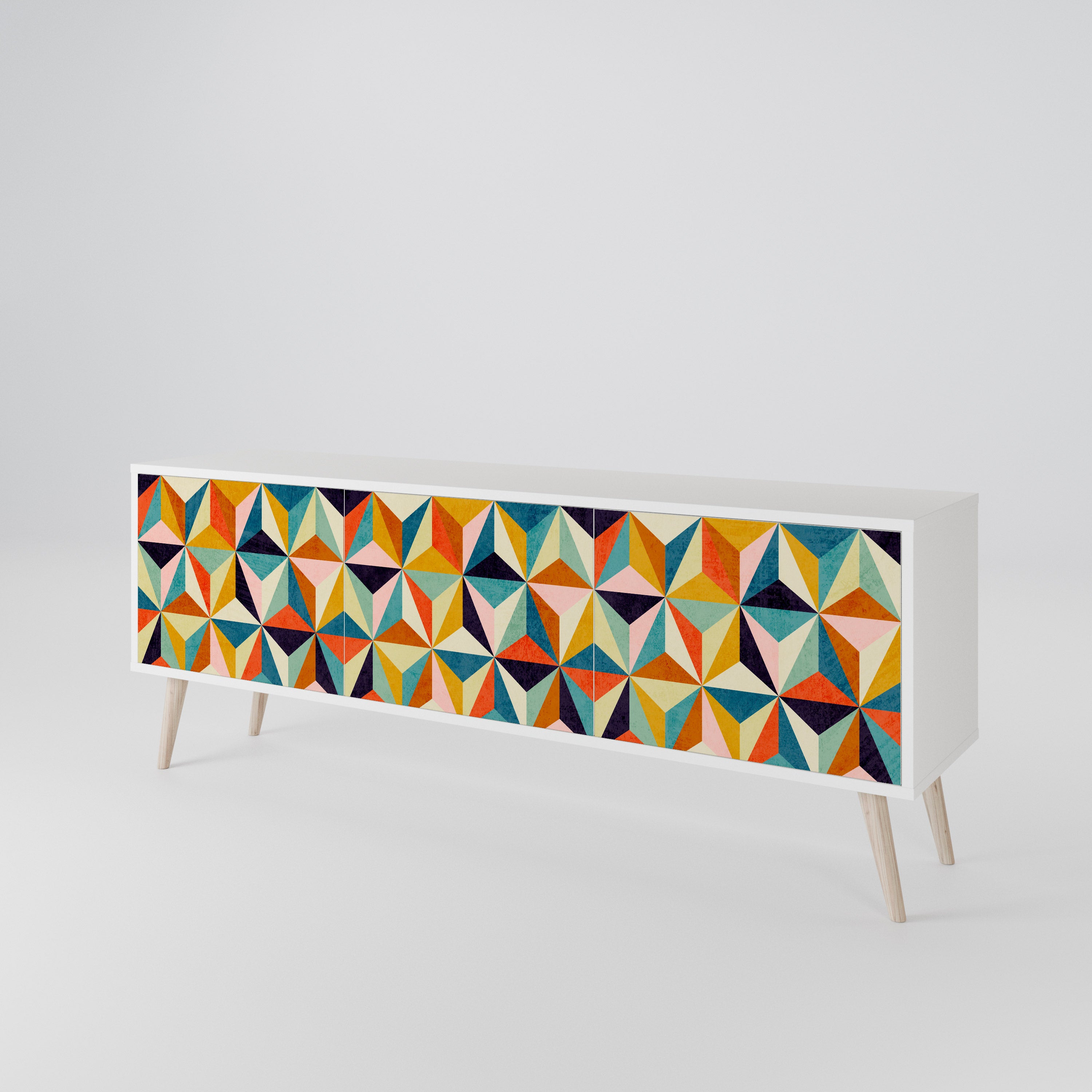 TESSELATE TREASURES Mueble de TV de 3 Puertas