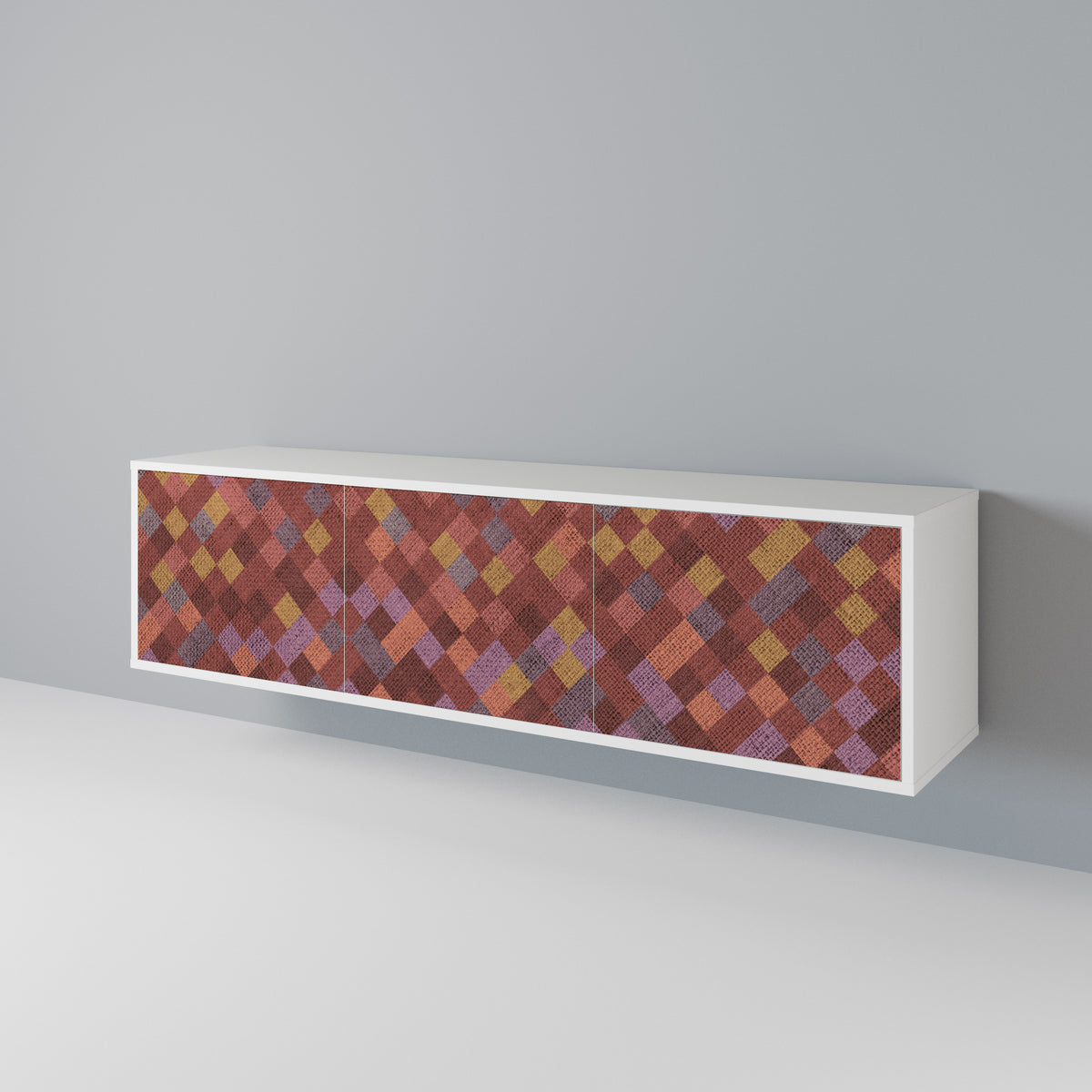 PAINTED SQUARES Mueble de TV de 3 Puertas