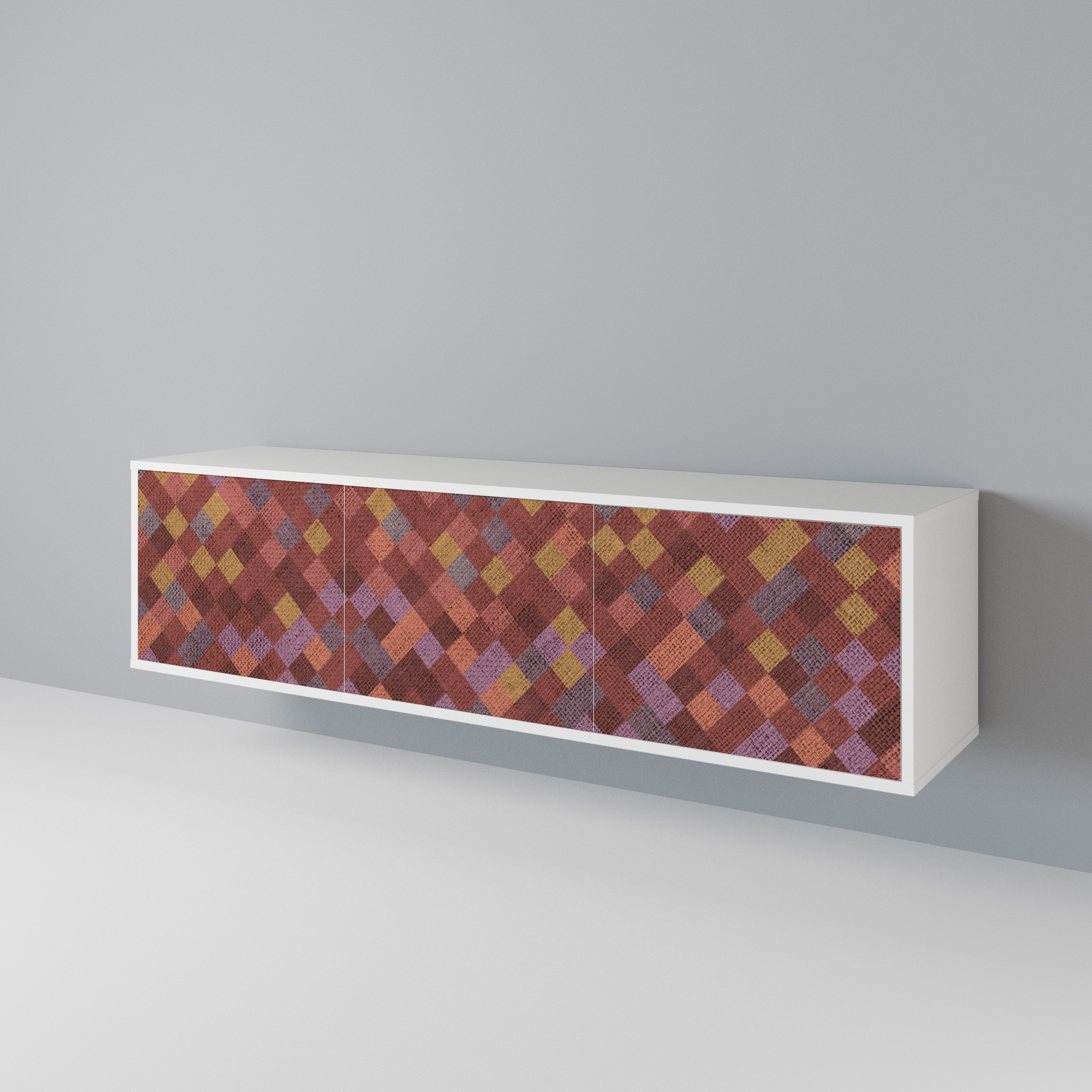PAINTED SQUARES Mueble de TV de 3 Puertas