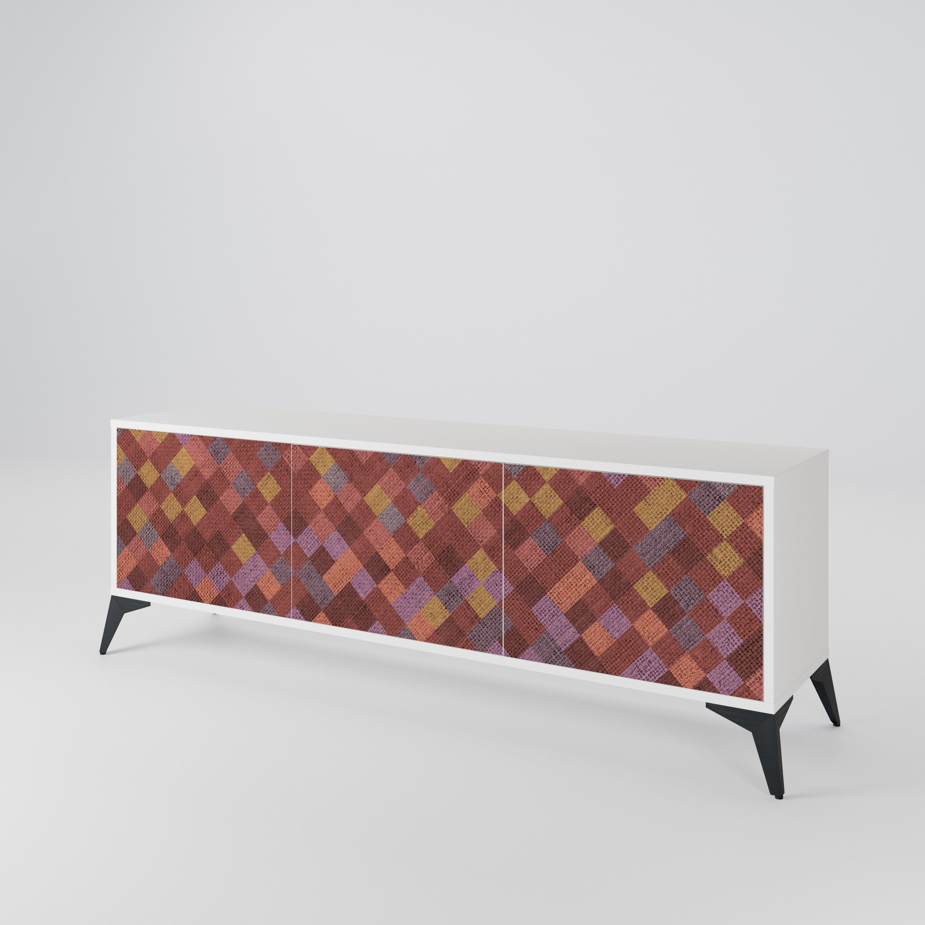 PAINTED SQUARES Mueble de TV de 3 Puertas