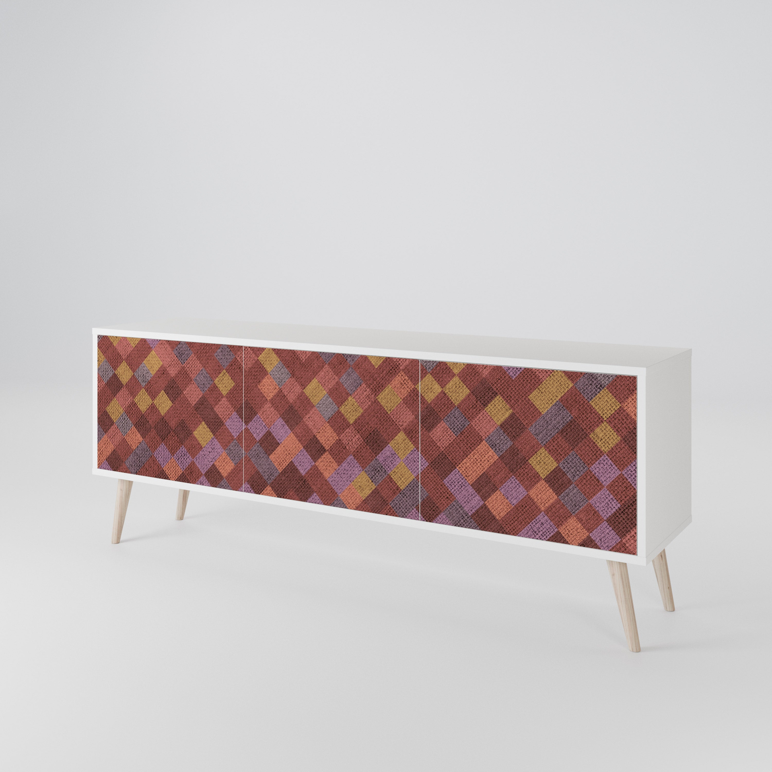 PAINTED SQUARES Mueble de TV de 3 Puertas