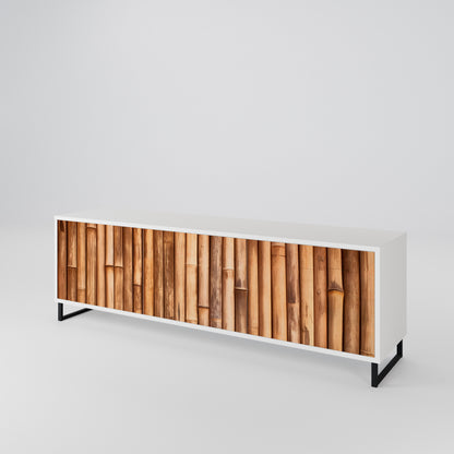NATURAL WOOD Mueble de TV de 3 Puertas