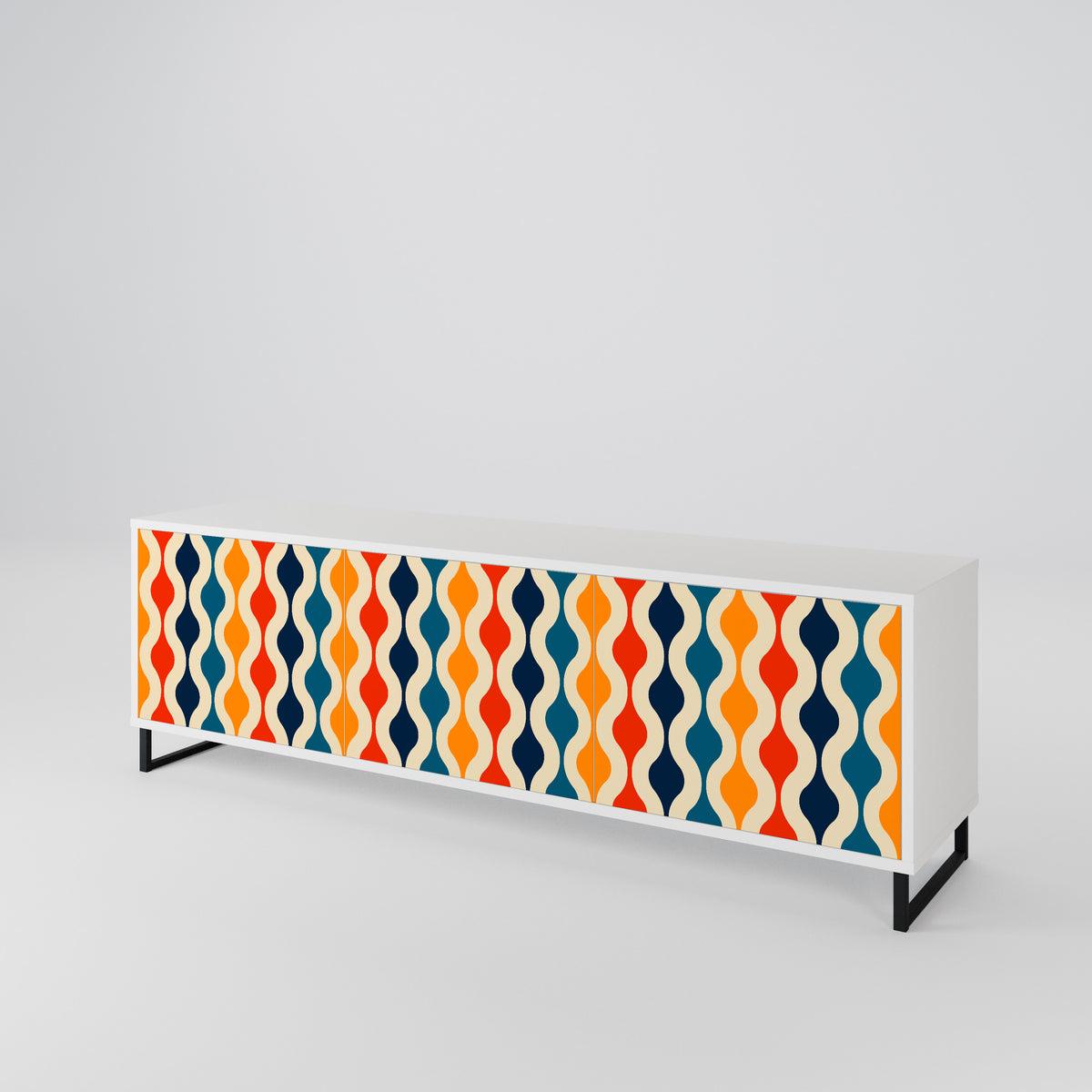 COLORFUL NOSTALGIA Mueble de TV de 3 Puertas