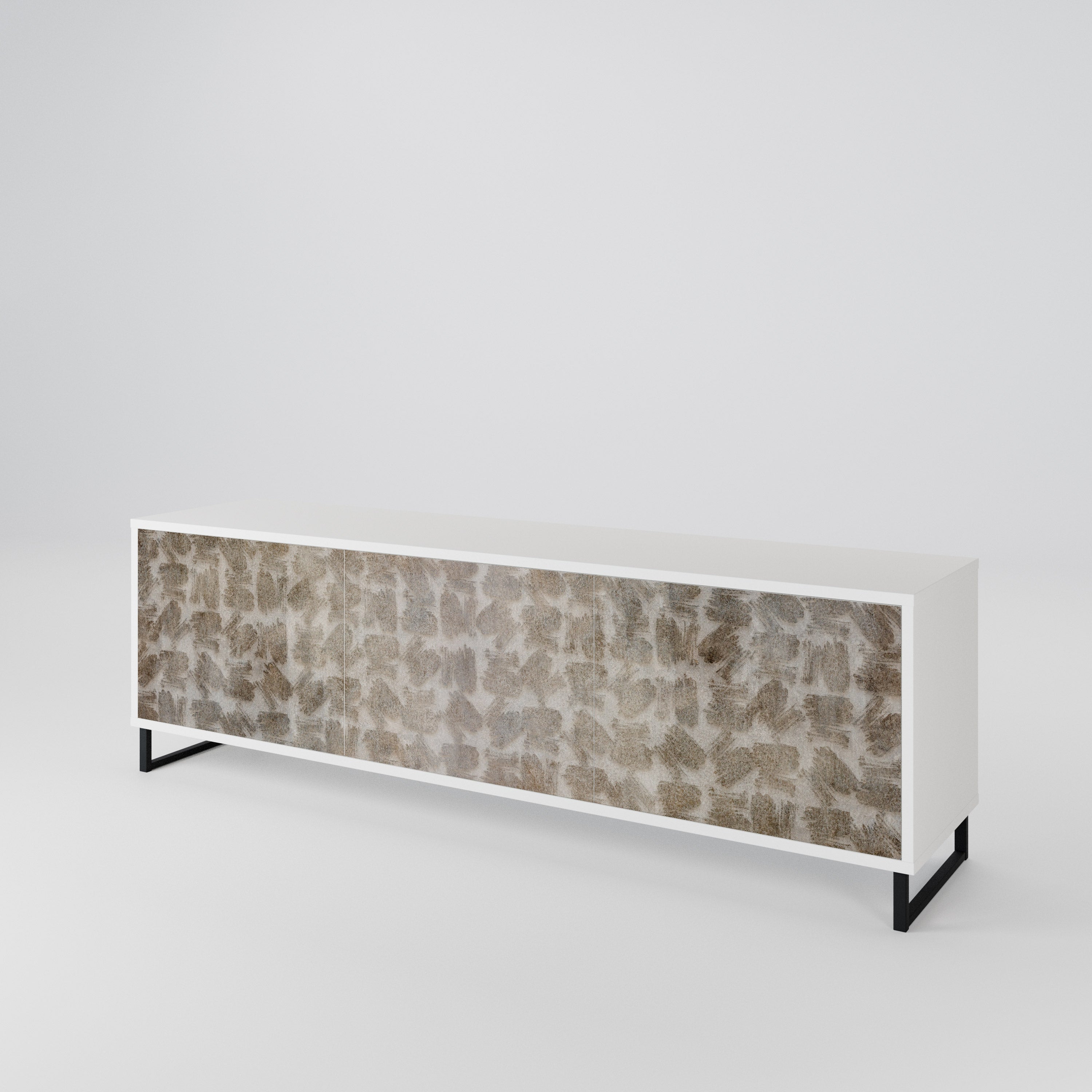 SLIGHTLY BLURRED 3-Door TV Cabinet