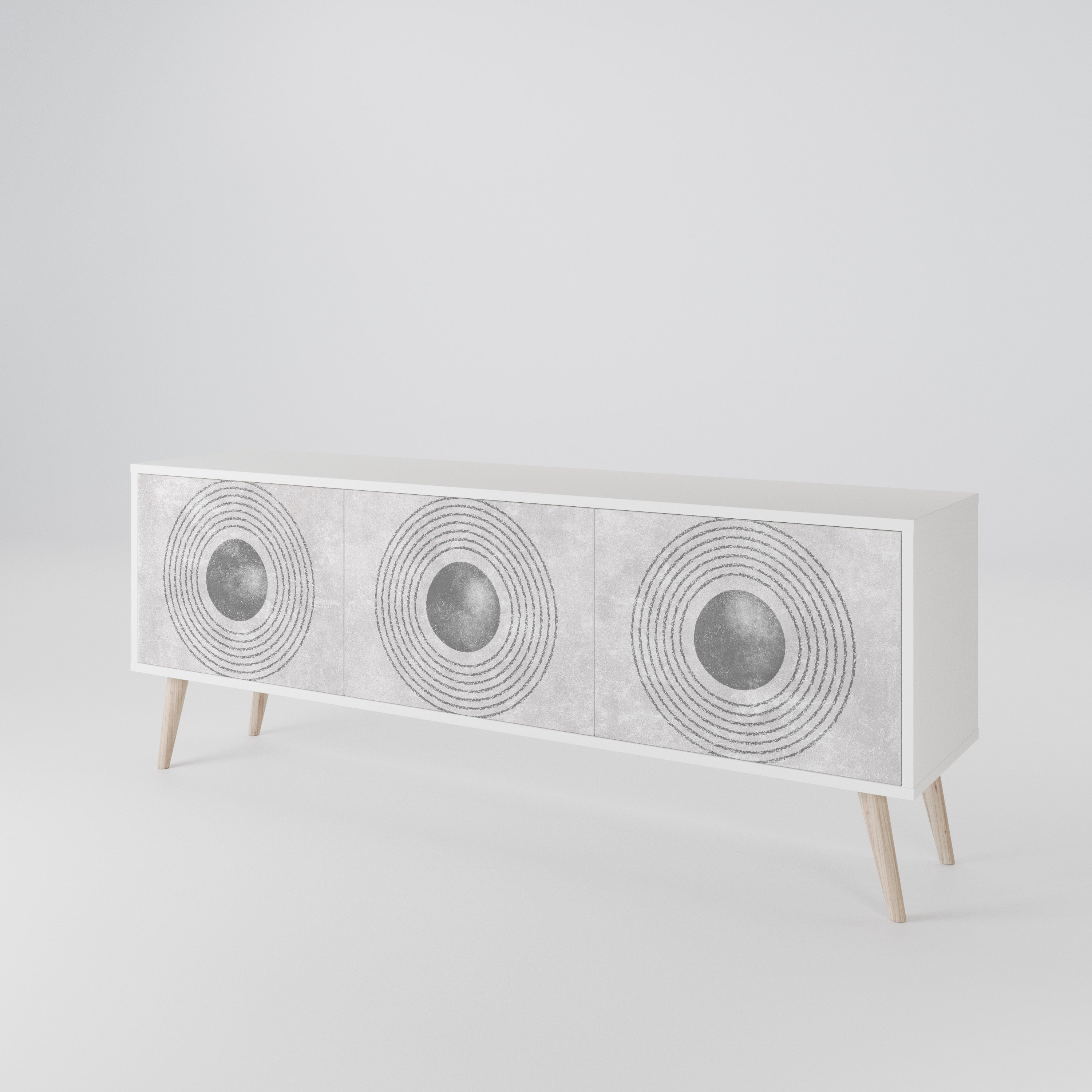 SOLID CIRCLES Mueble de TV de 3 Puertas