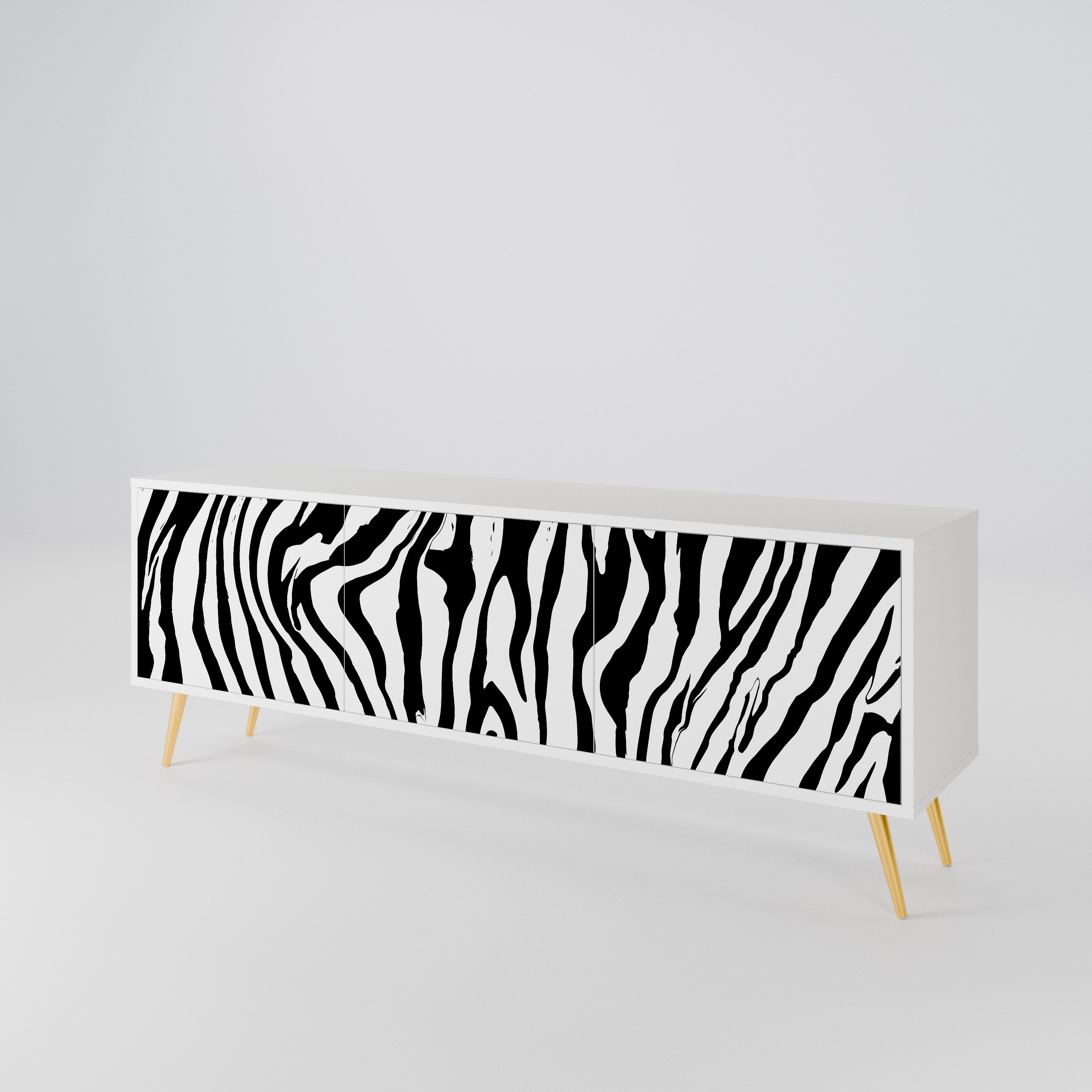 SPLENDID ZEBRA Mueble de TV de 3 Puertas
