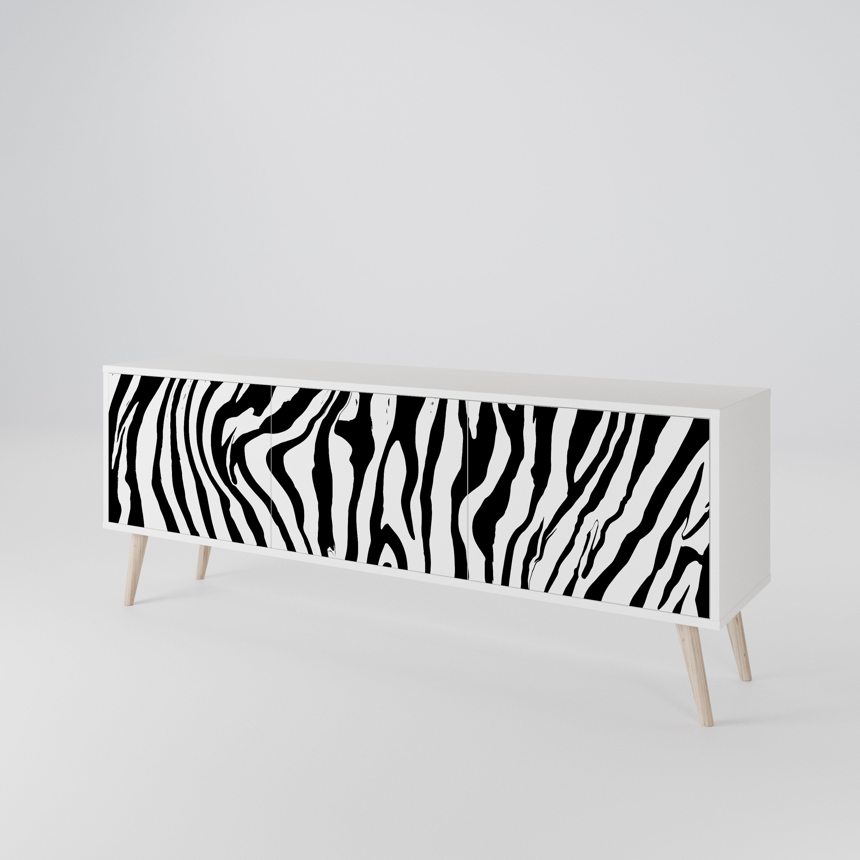 SPLENDID ZEBRA Mueble de TV de 3 Puertas