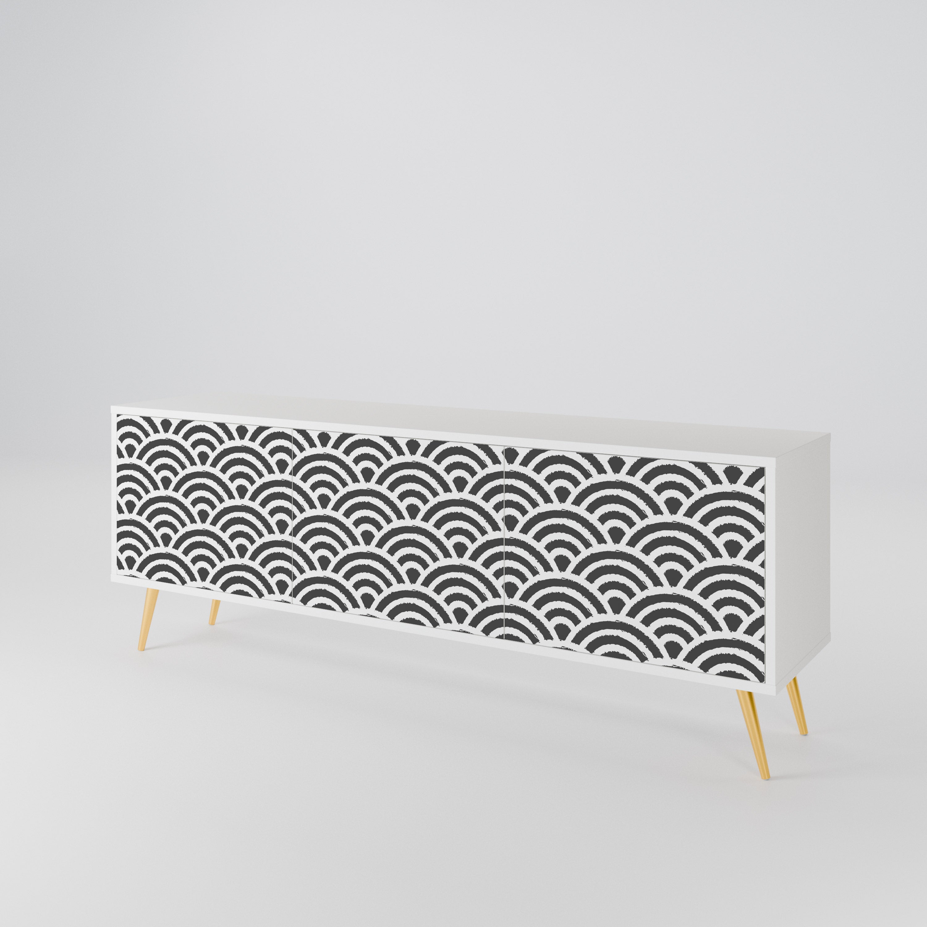 GLOOMY HOST Mueble de TV de 3 Puertas