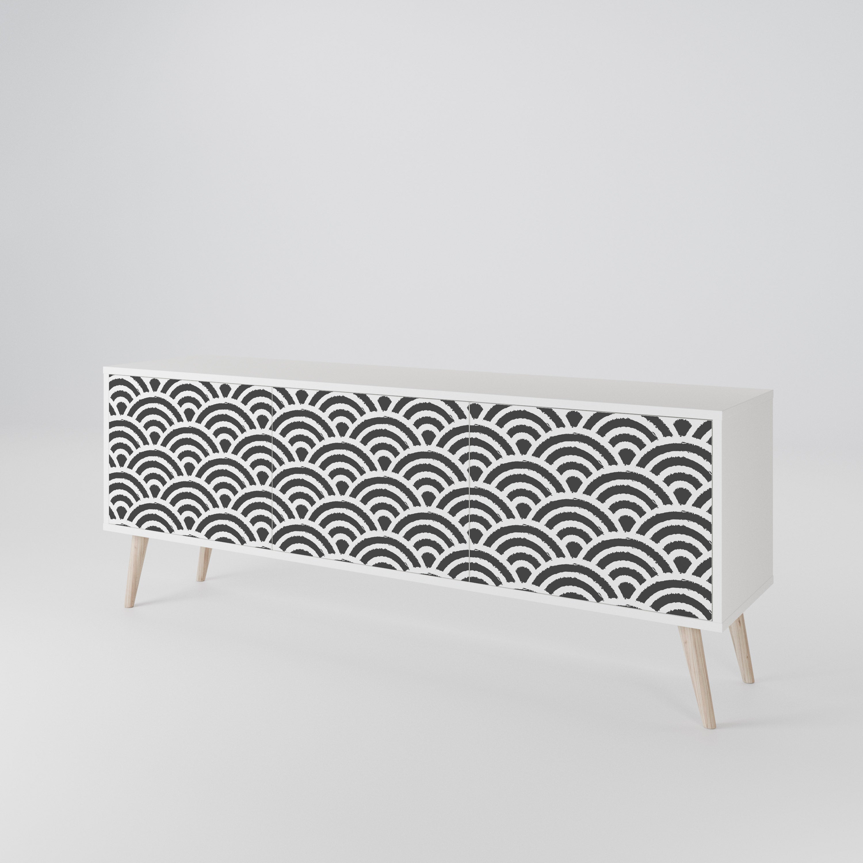 GLOOMY HOST Mueble de TV de 3 Puertas