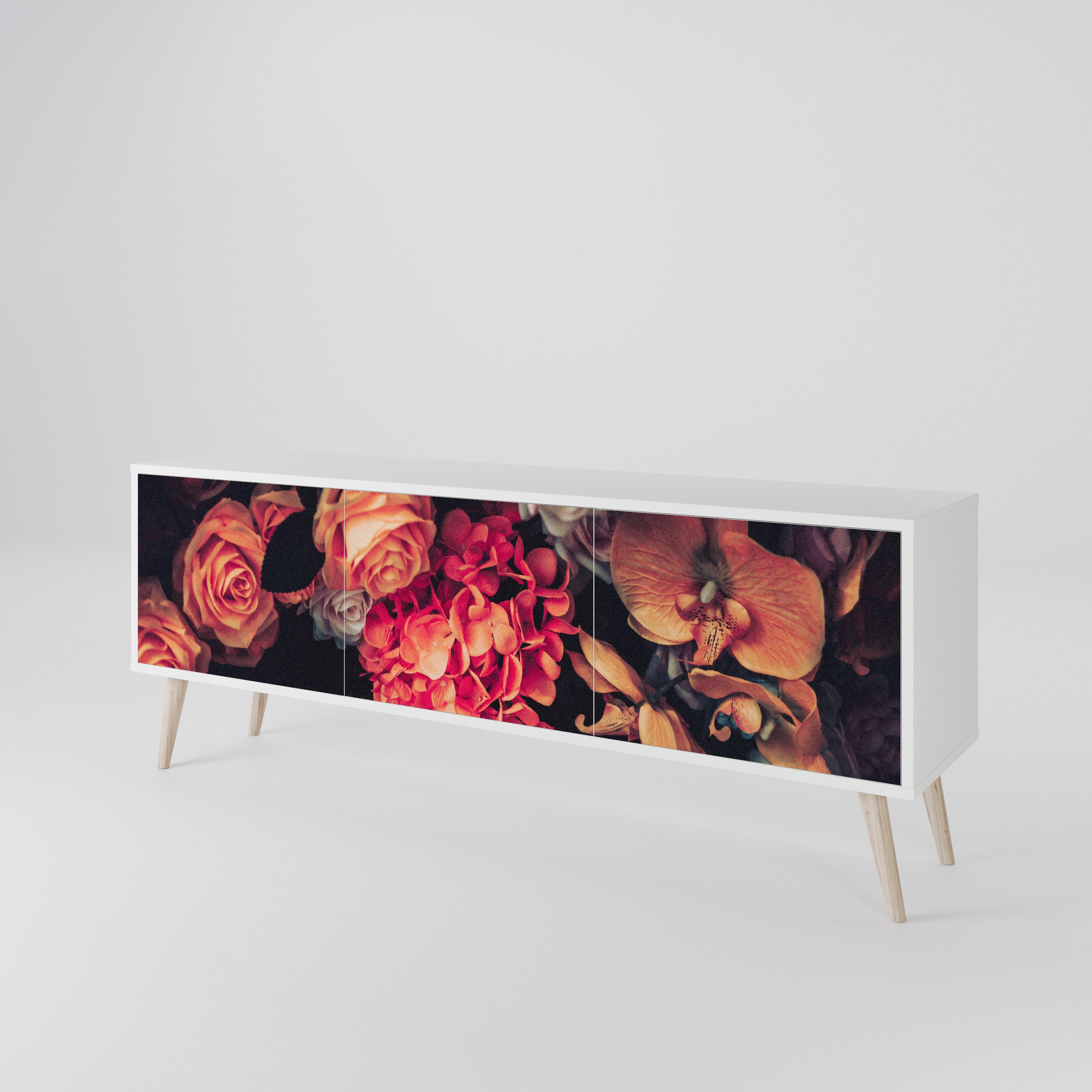 NEVERENDING BLOOM Mueble de TV de 3 Puertas